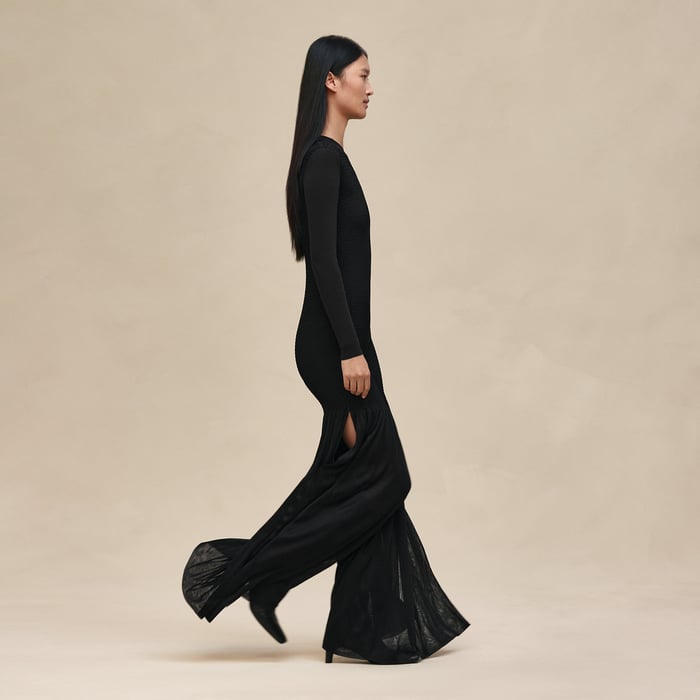 Noir Jumpsuit With Smocks