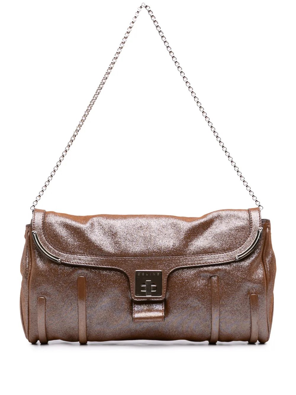 Celine 2008 Glitter Leather Chain Flap shoulder bag