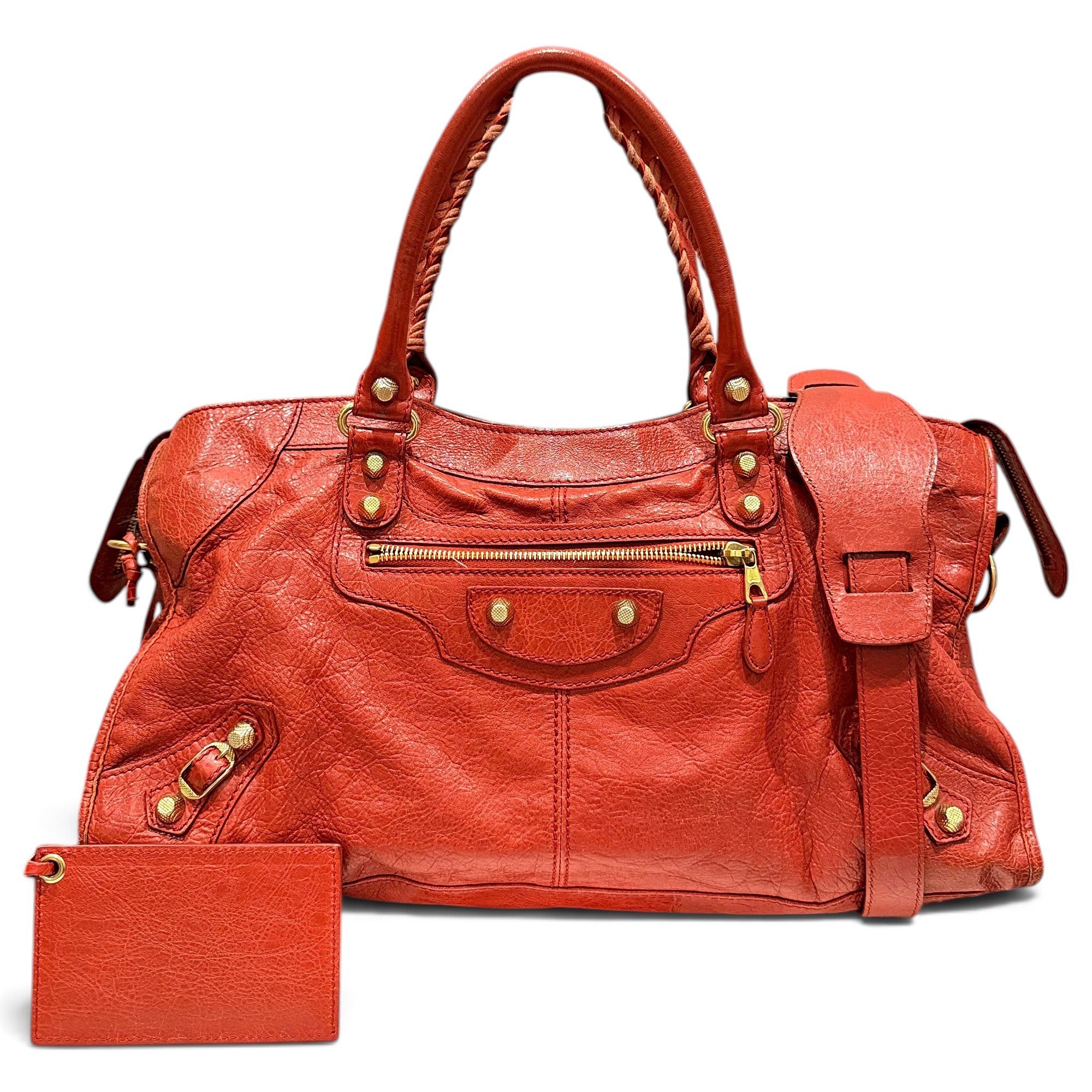 City leather handbag