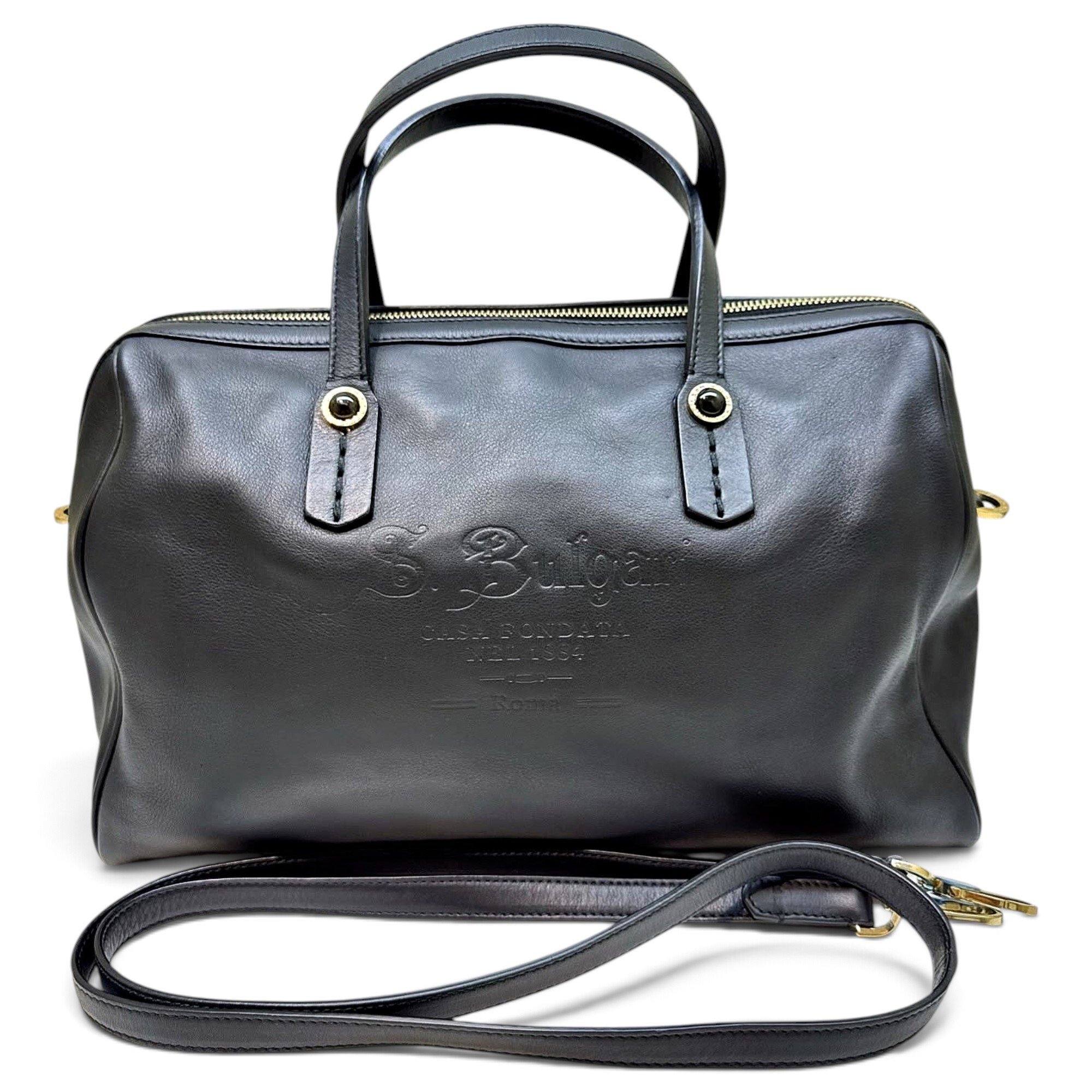 Bvlgari Bulgari leather bowling bag