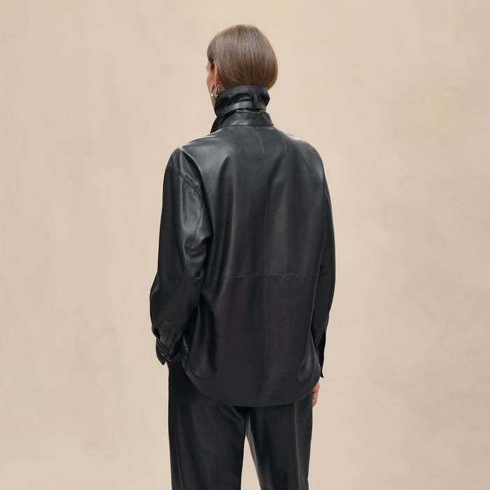 Gris Ardoise Shirt With Asymmetric Collar