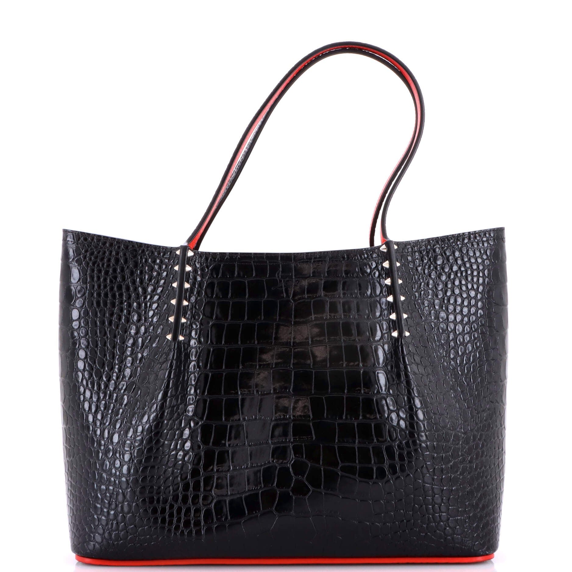 Christian Louboutin Cabarock Tote Crocodile Embossed Leather Large