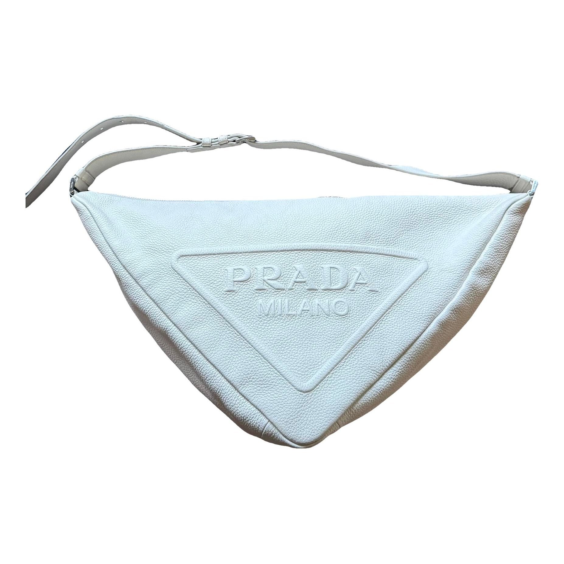 Triangle leather crossbody bag