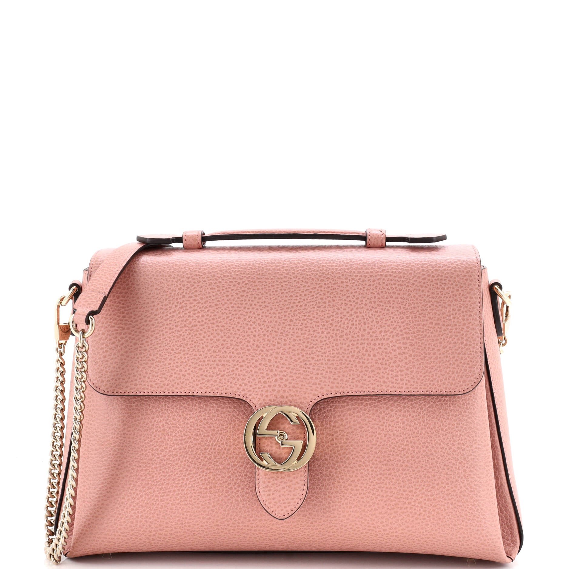 Interlocking Top Handle Bag Leather Medium