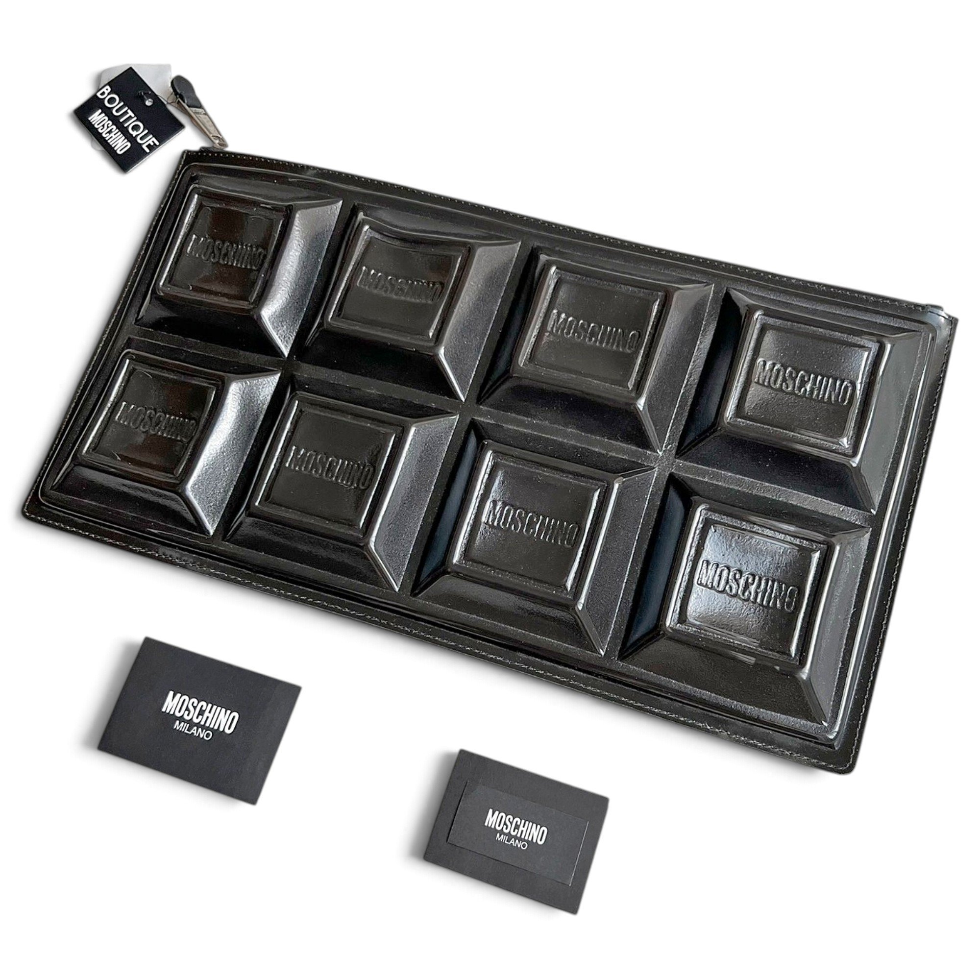 Moschino Vinyl clutch bag