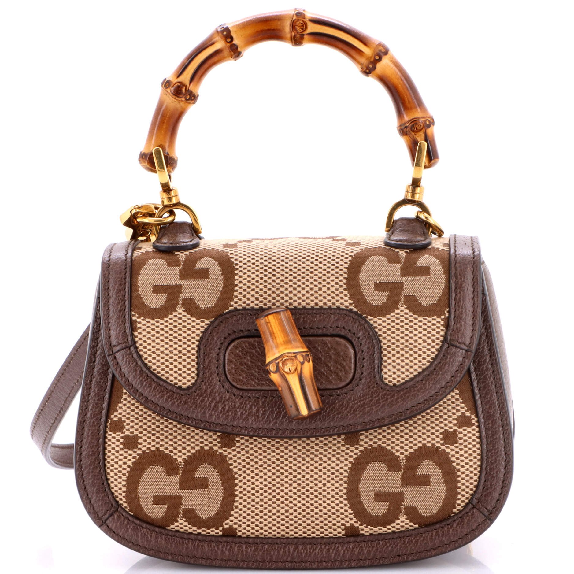 Bamboo 1947 Top Handle Bag Jumbo GG Canvas Mini