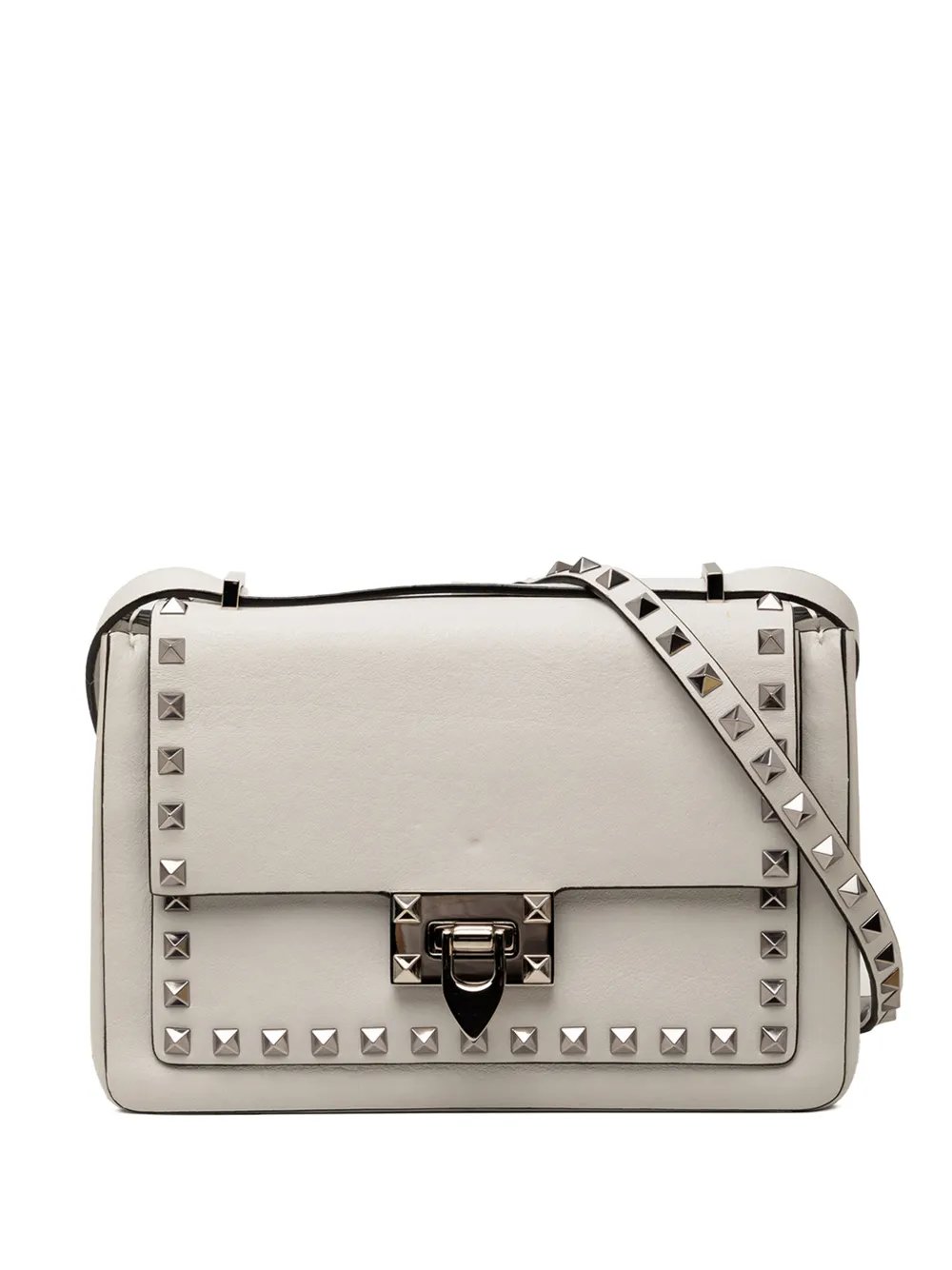 2018-2026 Leather Rockstud Flip Lock crossbody bag