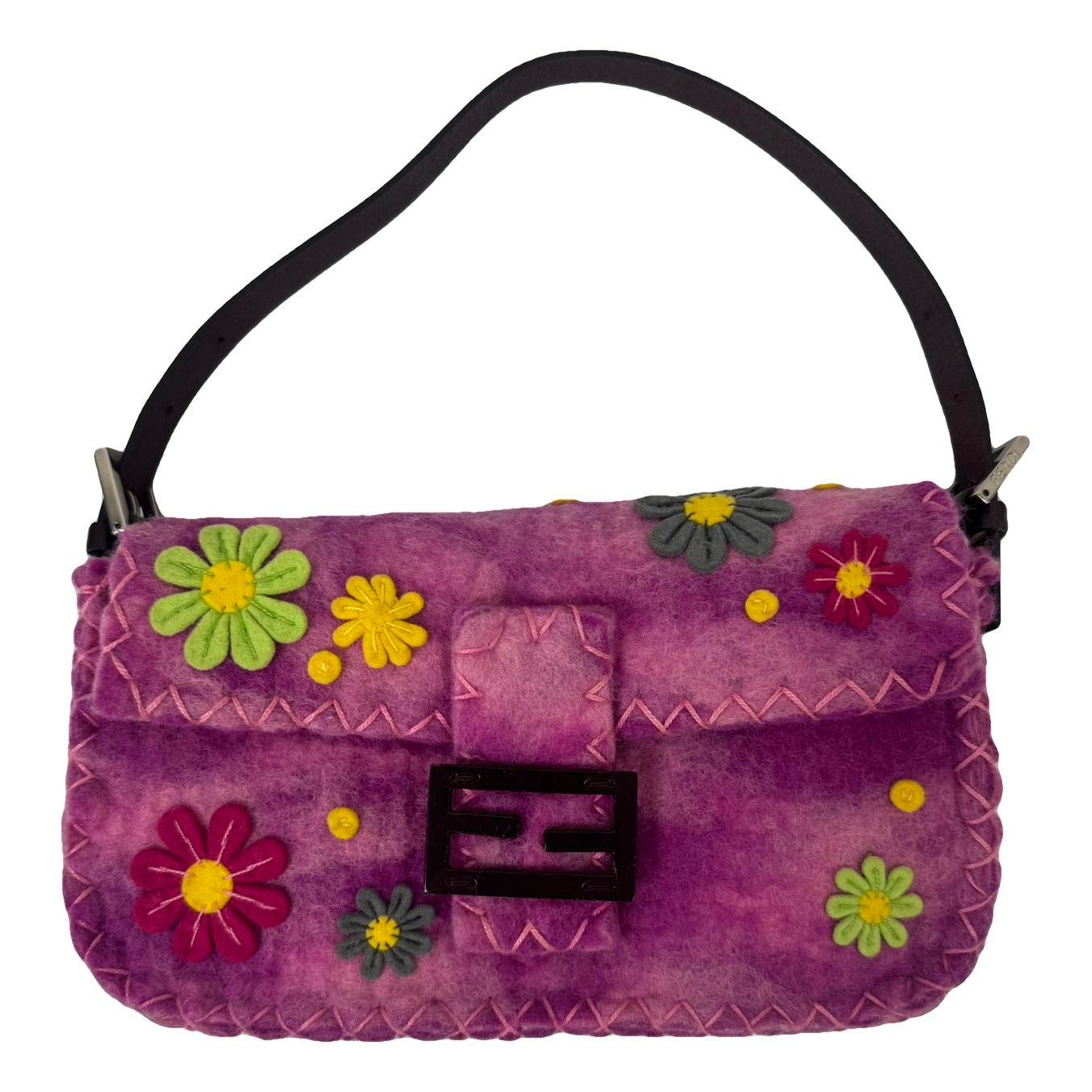 Baguette wool handbag