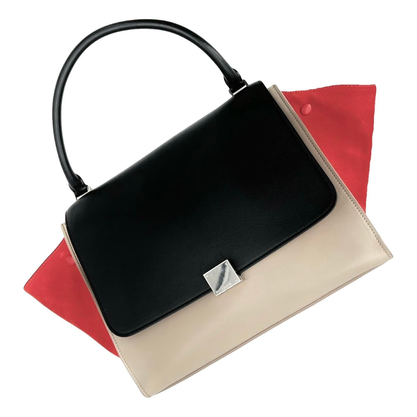 Trapèze leather handbag