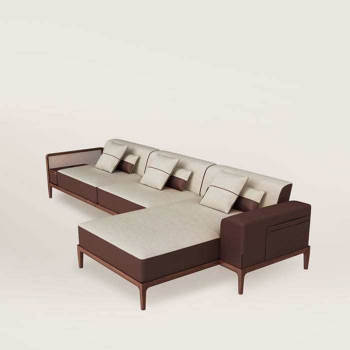 Sofa Sellier 2-seater With Chaise Lounge