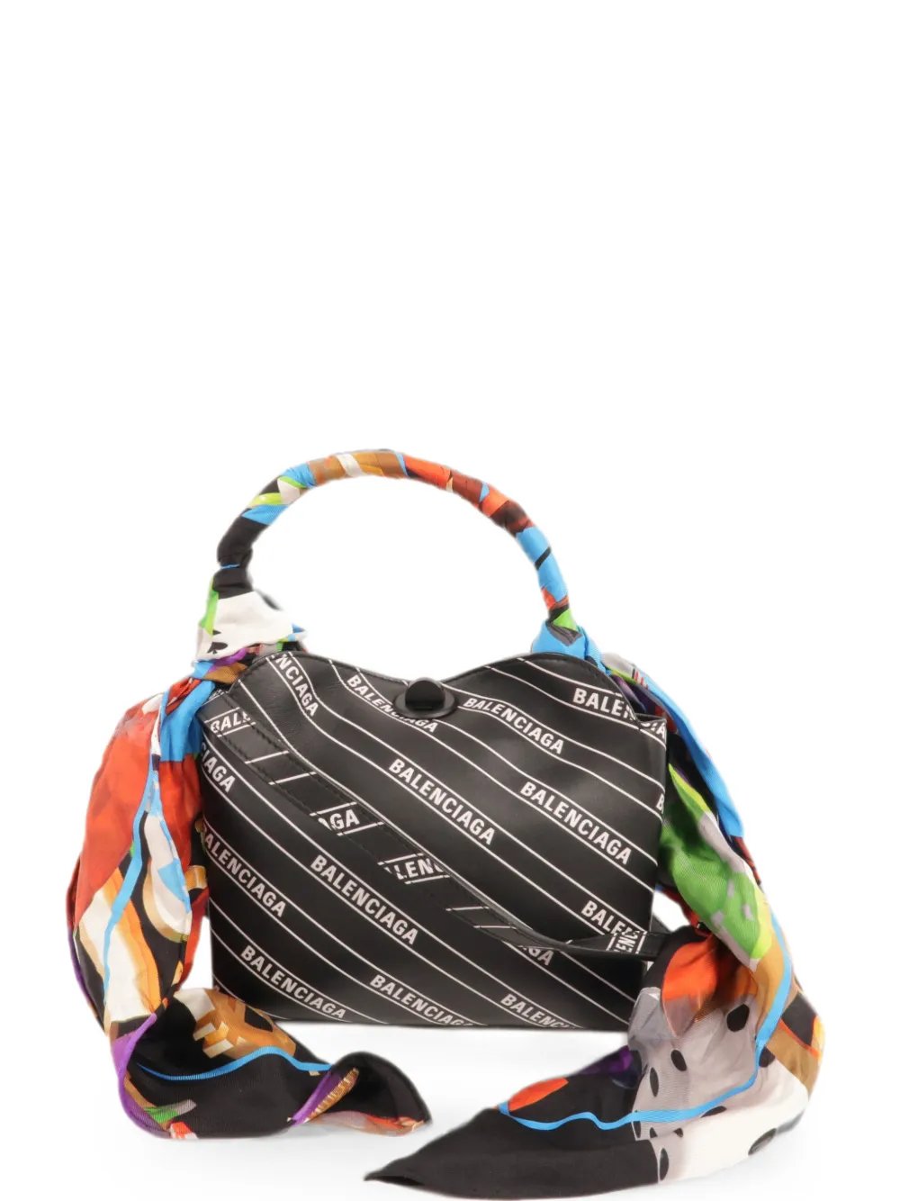 Logo-print scarf-detail shoulder bag
