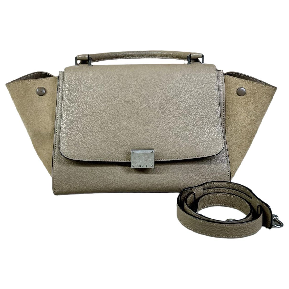 Trapèze leather handbag