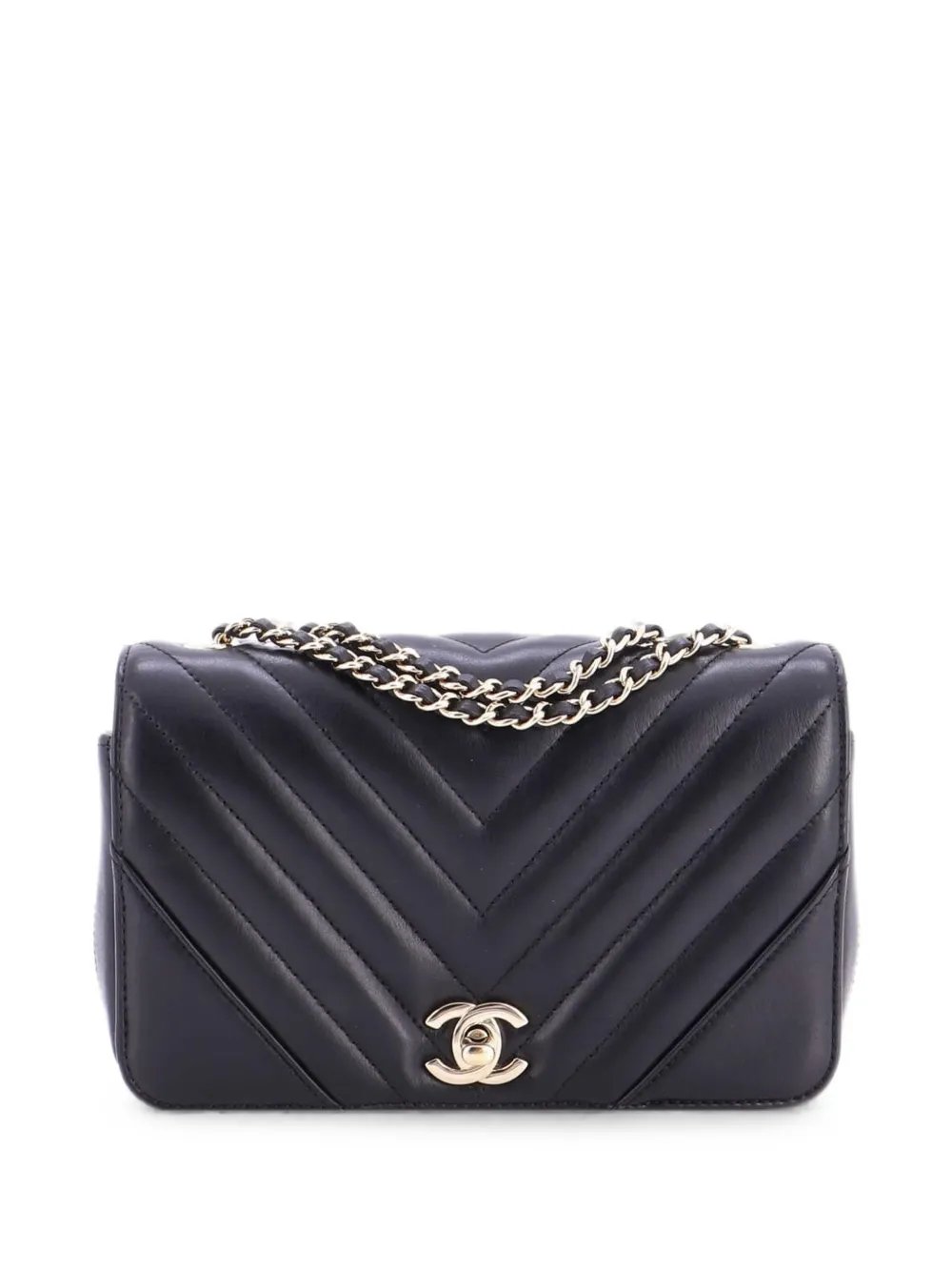 Statement Flap Bag Chevron Calfskin Mini crossbody bag