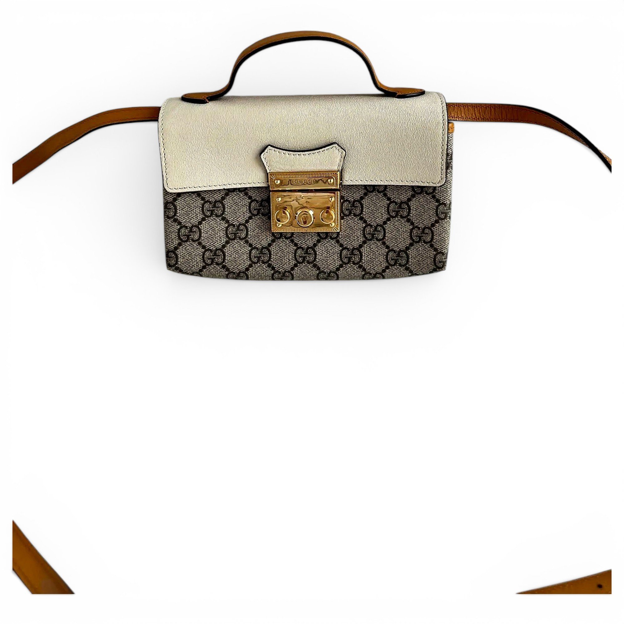Padlock vinyl crossbody bag