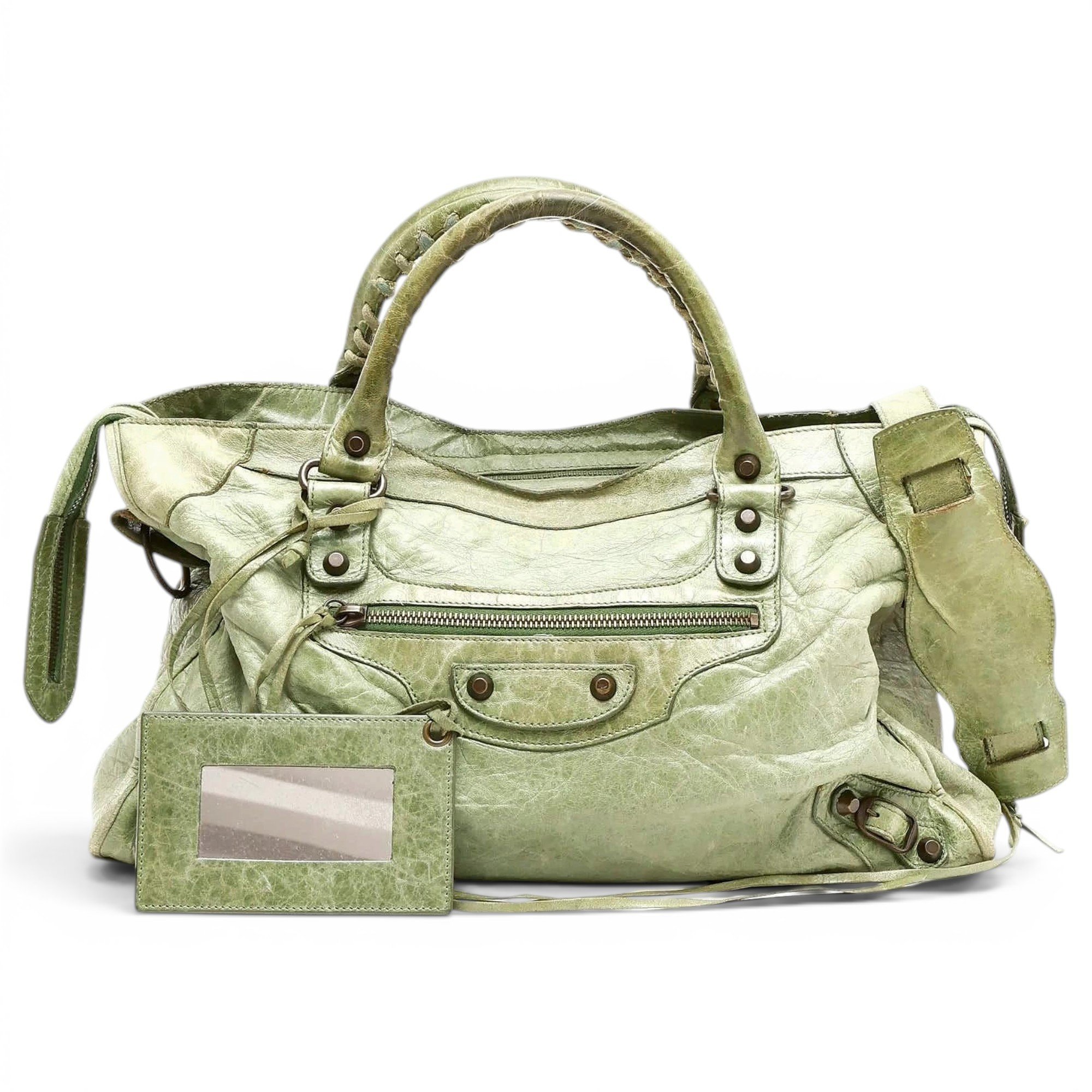 City leather handbag