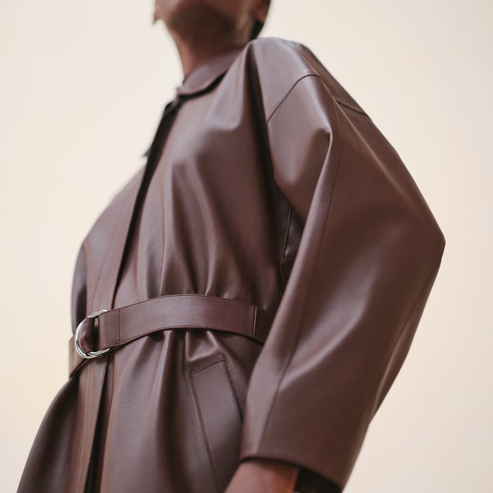 Brun Kilim Long Trench Coat