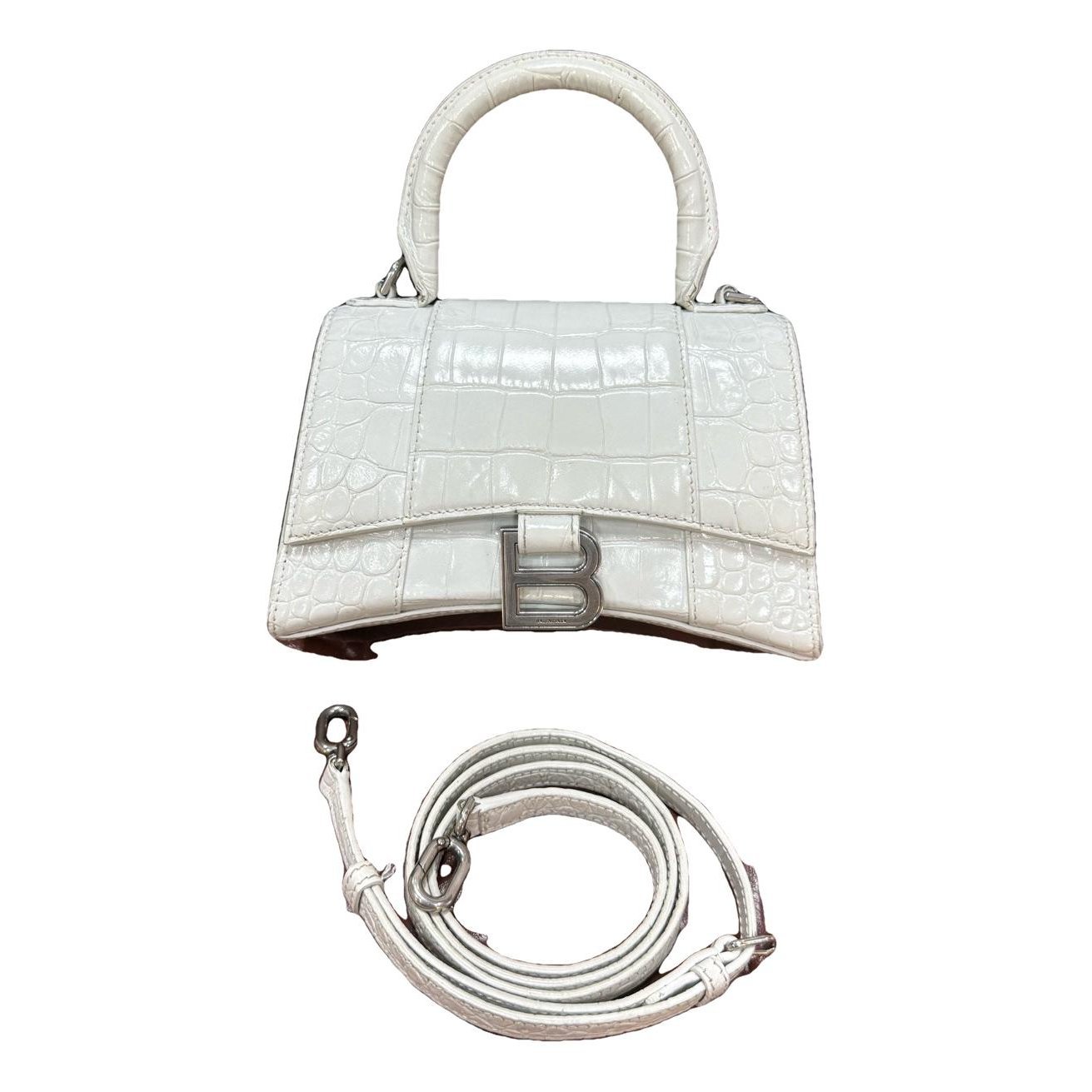 Hourglass leather handbag