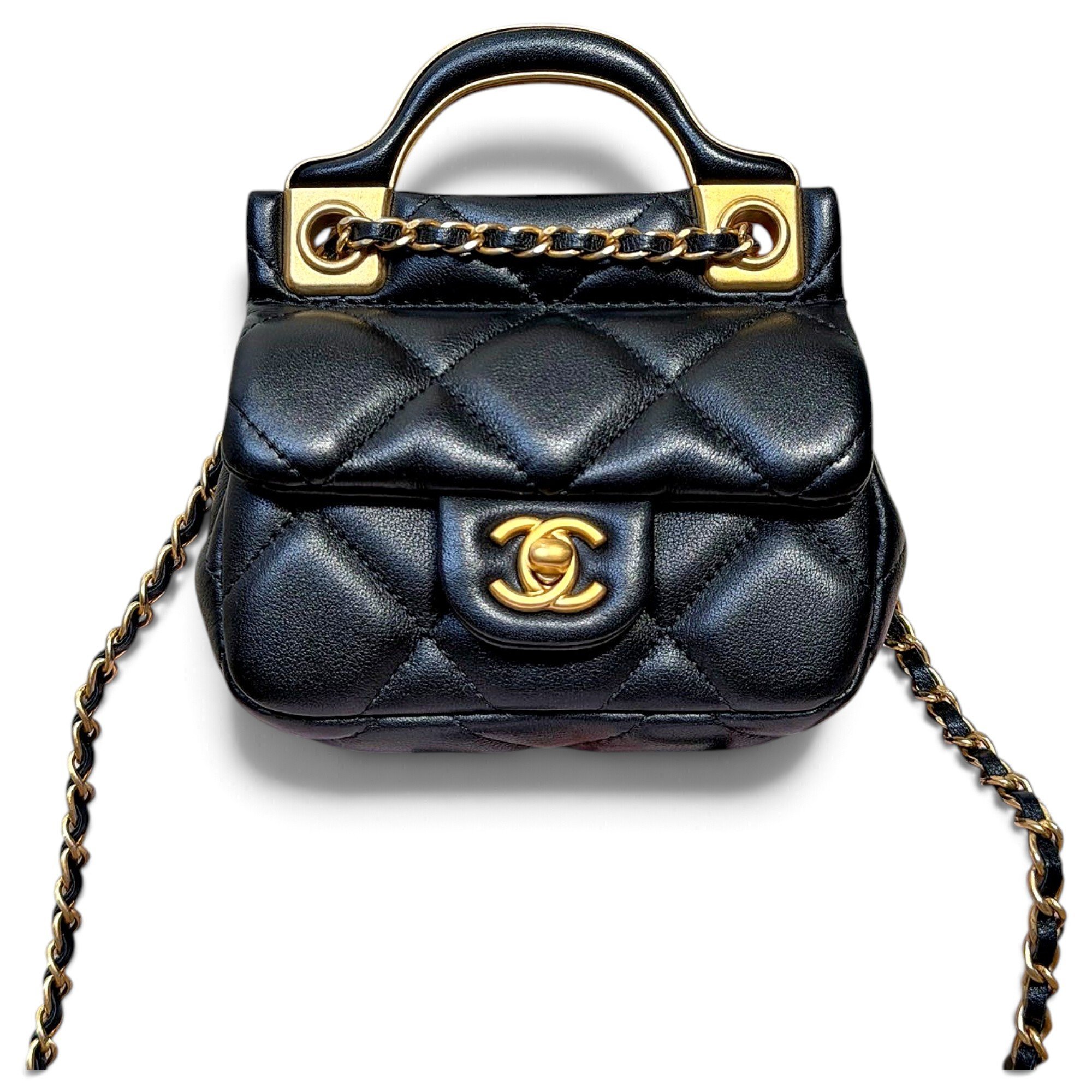 Trendy CC Top Handle leather mini bag