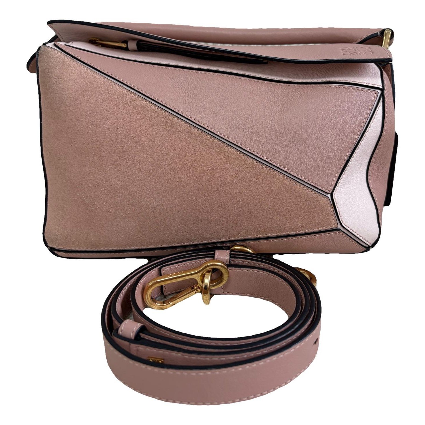 Puzzle leather handbag