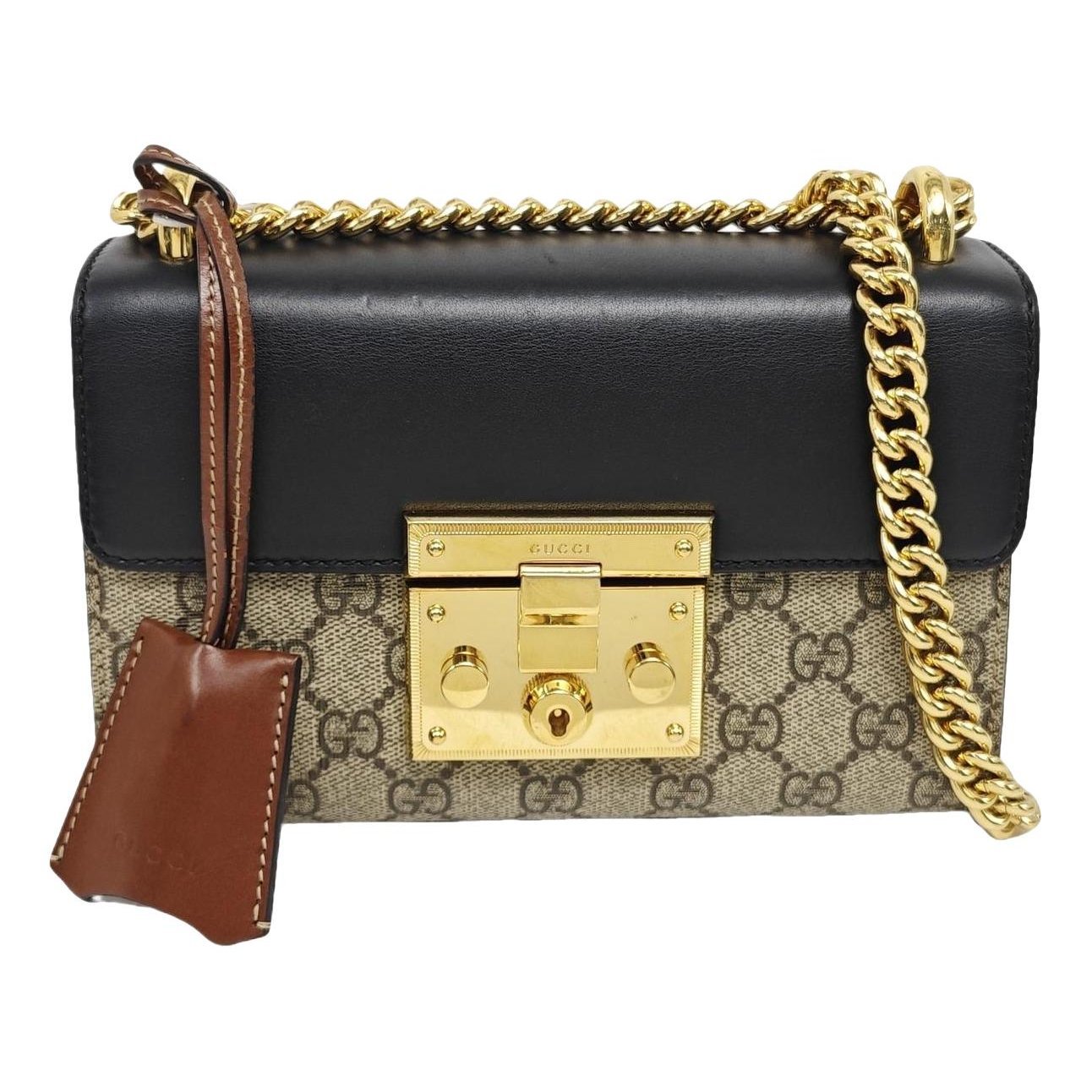 Padlock leather handbag