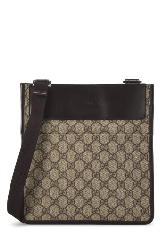 Brown GG Supreme Canvas Flat Messenger
