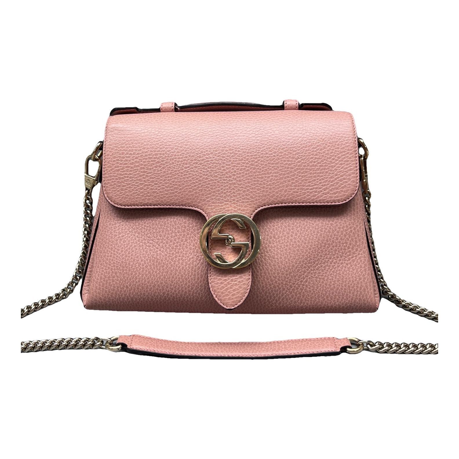 Interlocking leather handbag