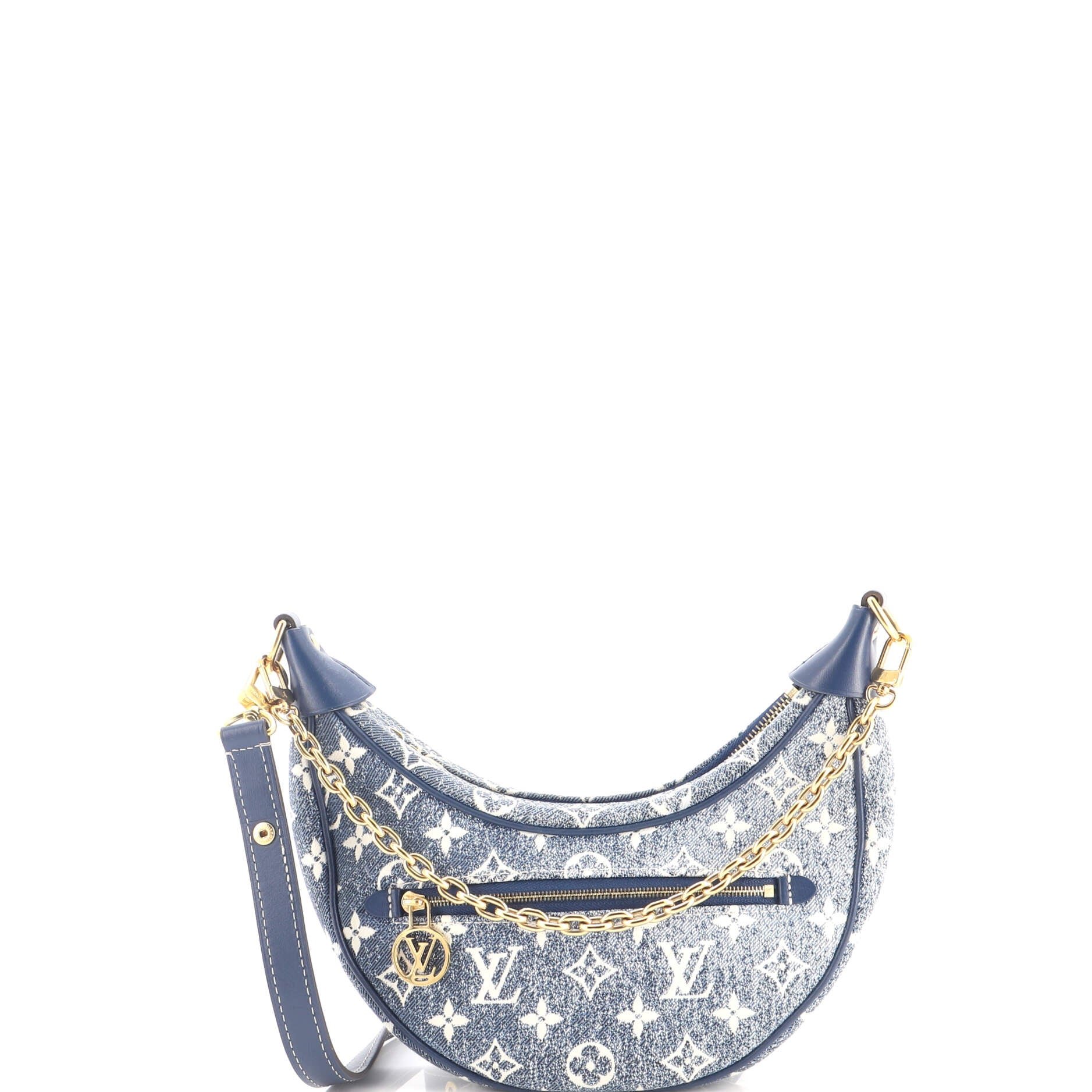 Loop Handbag Monogram Jacquard Denim