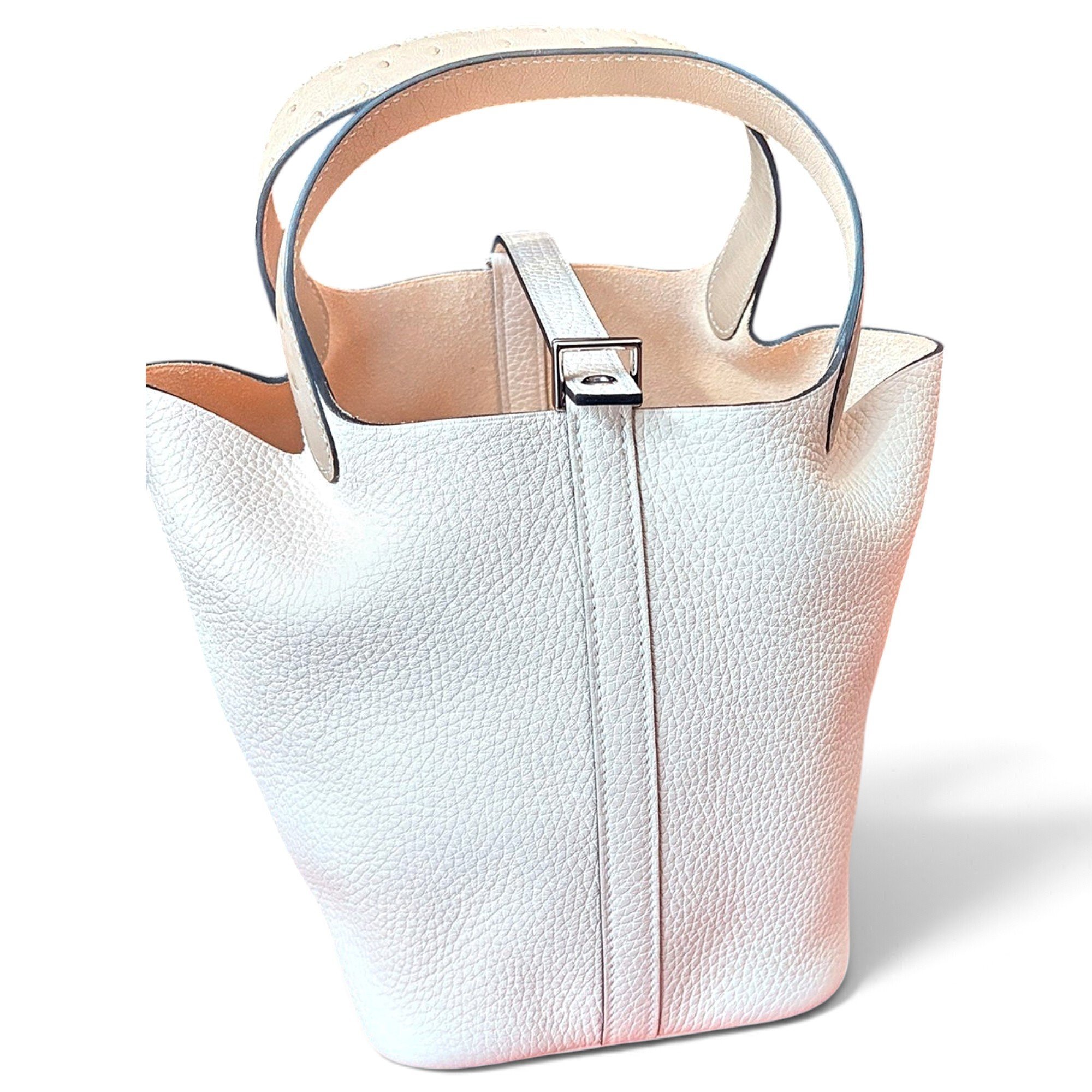 Hermes Picotin 18 Handbag Nata Ostrich Leather