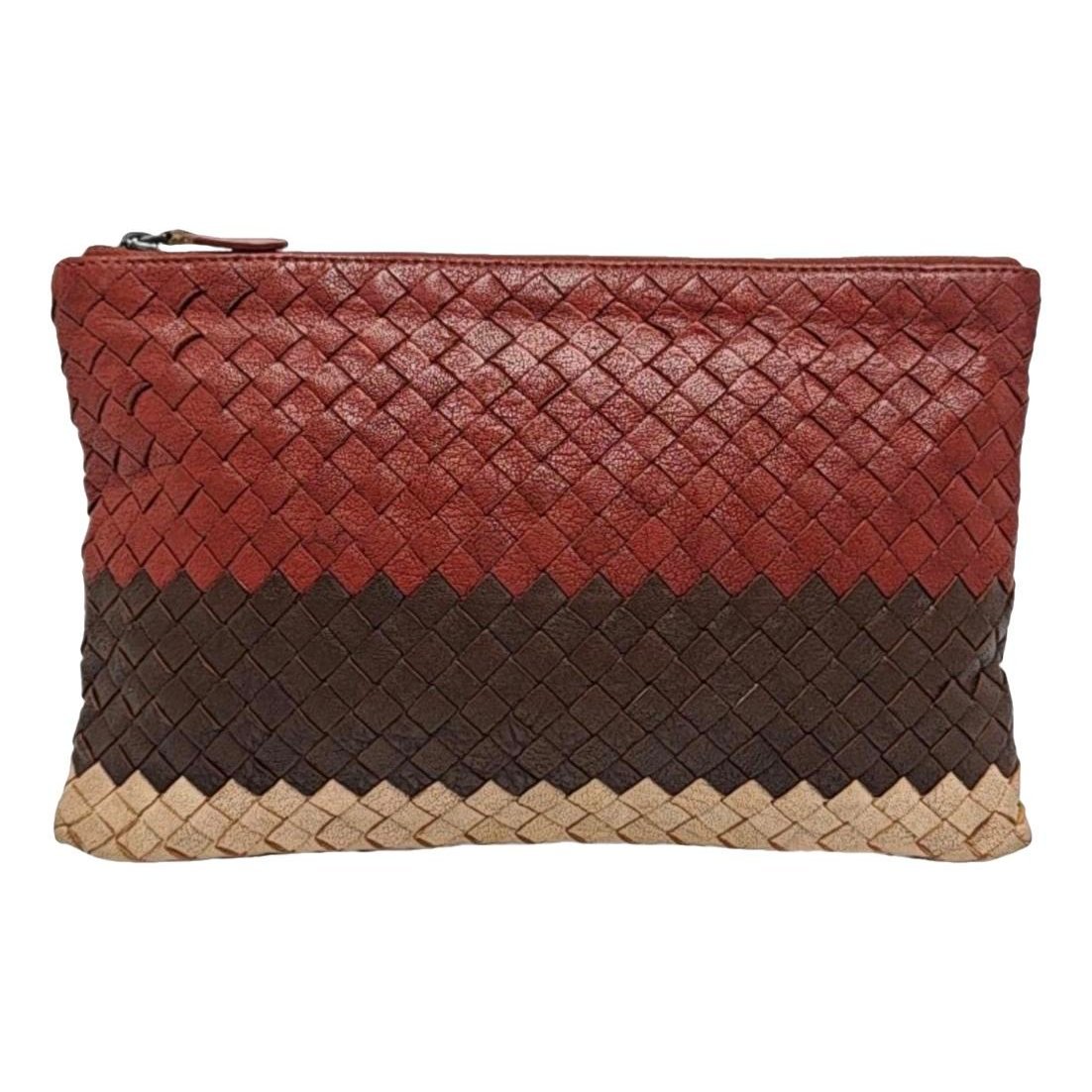 Leather clutch bag