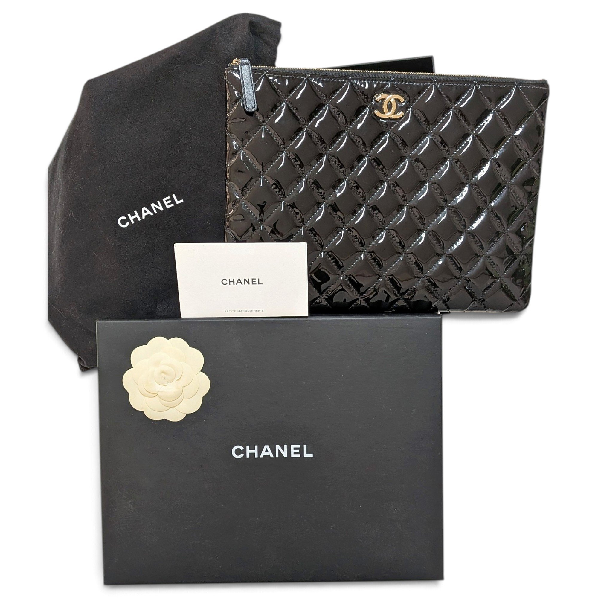 Timeless/Classique patent leather clutch bag