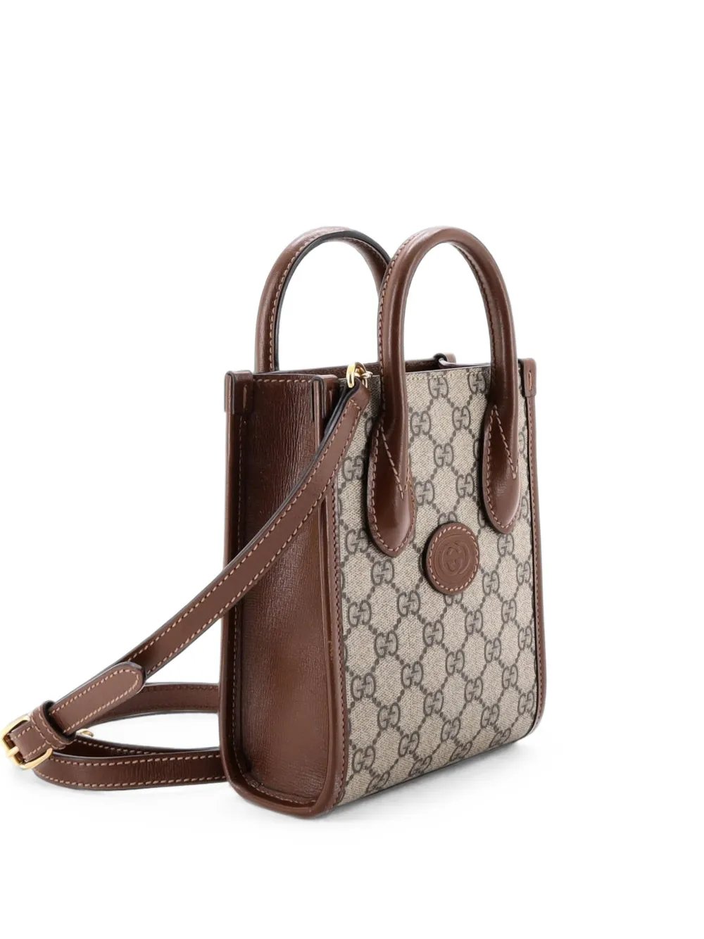 Interlocking G Patch Tote GG Coated Canvas Mini satchel