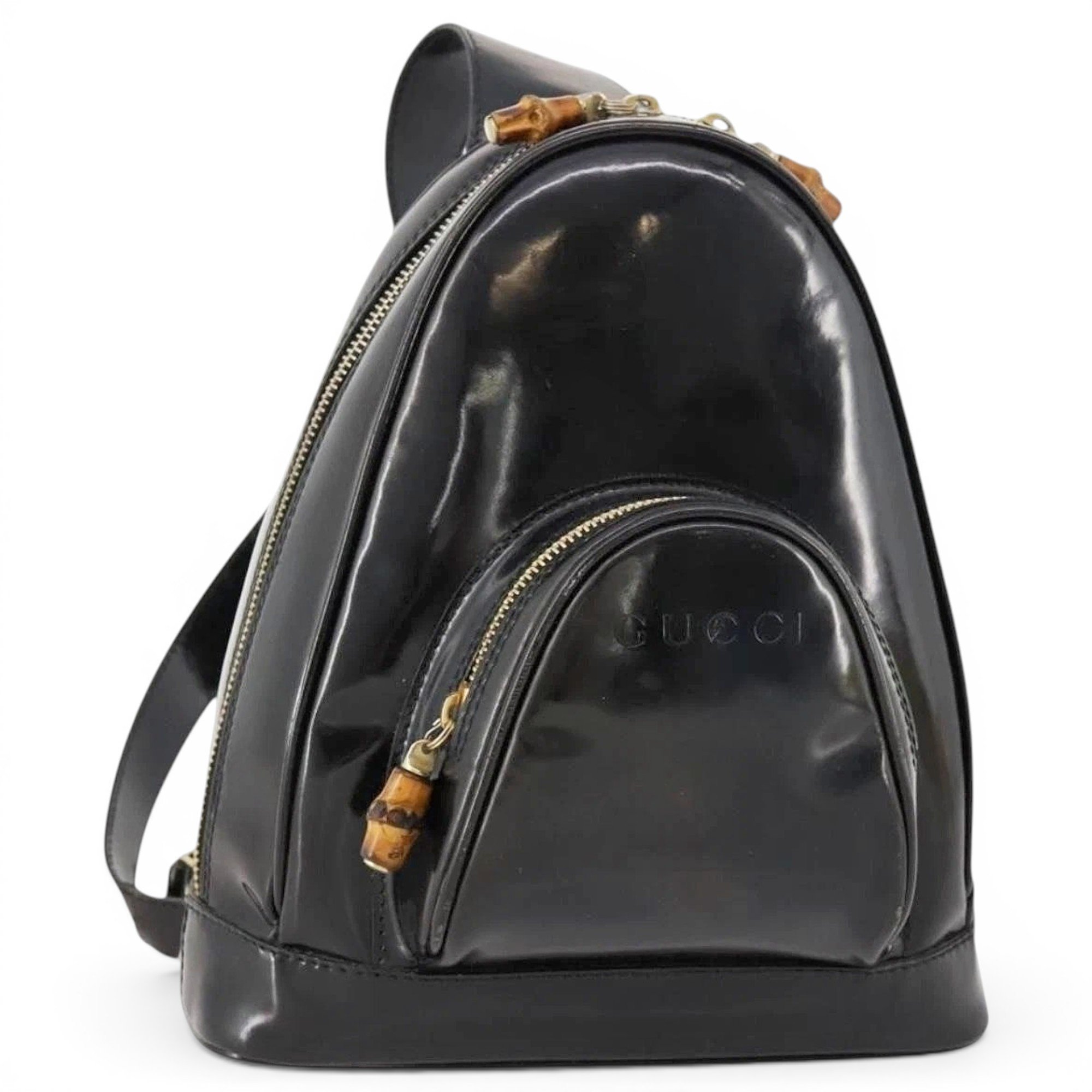 Patent leather handbag