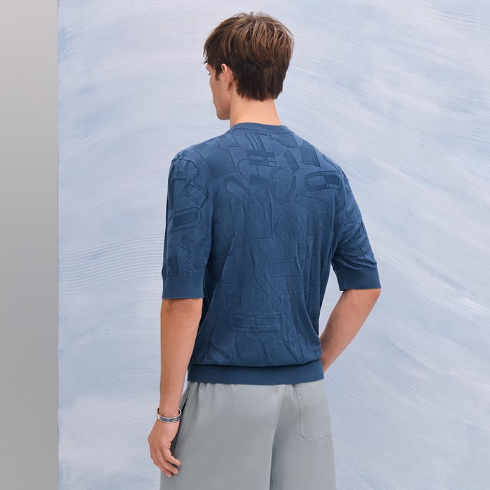 Bleu Turquin "Fragments Equestres" Crewneck Sweater