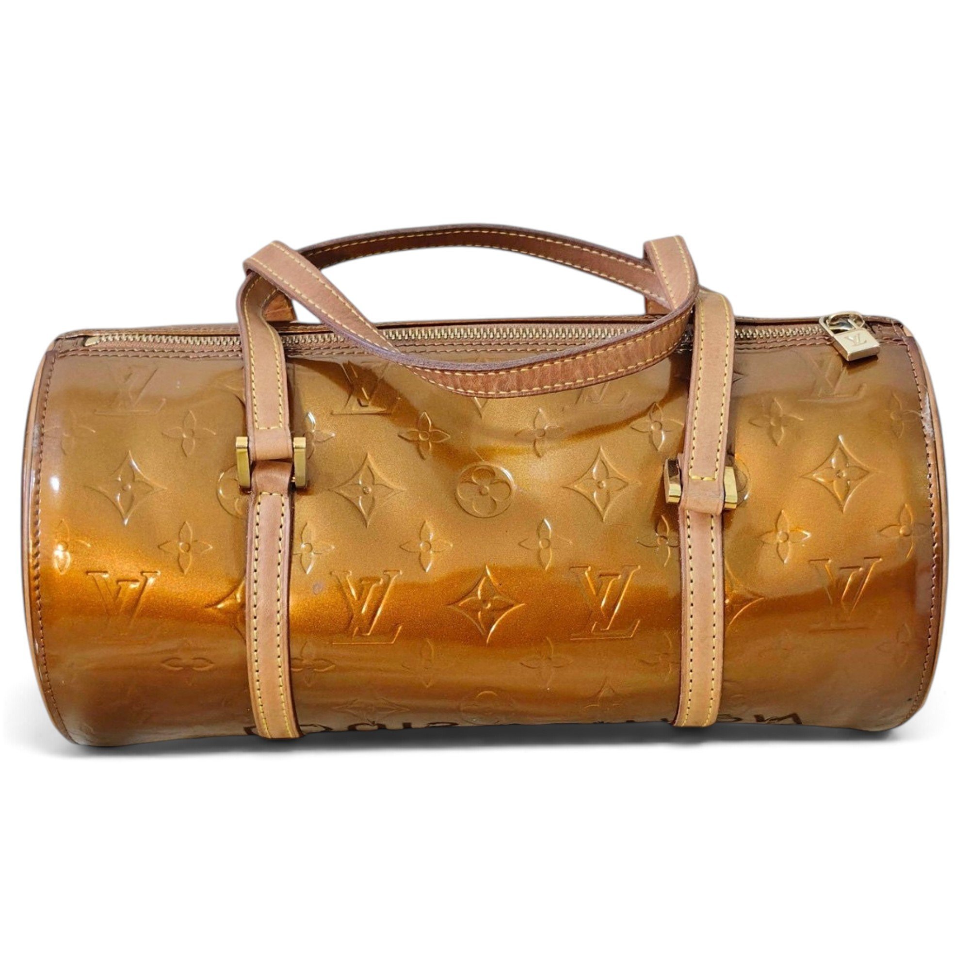 Papillon patent leather handbag