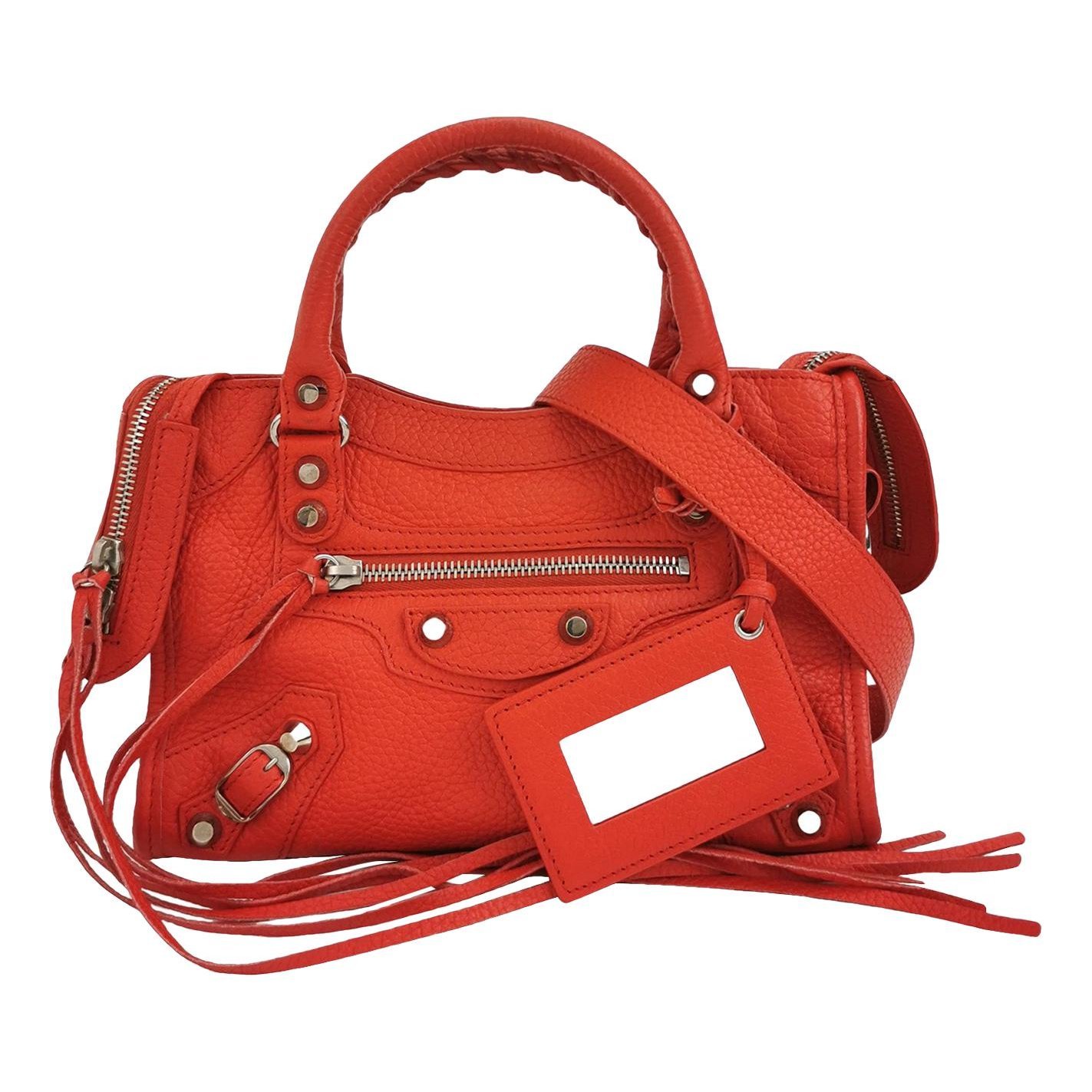 City leather handbag