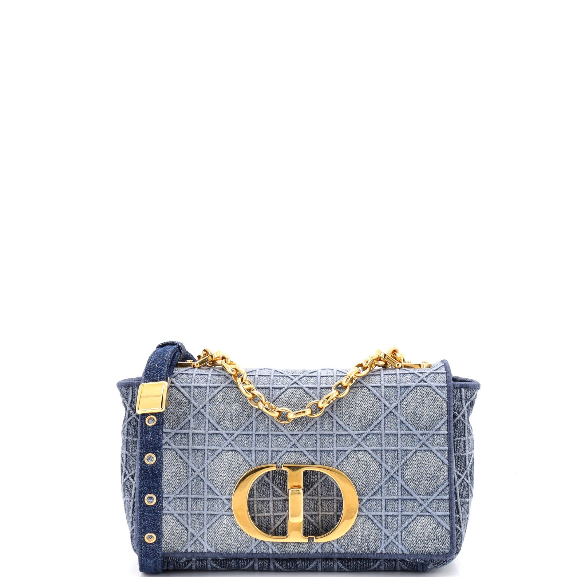 Caro Bag Cannage Embroidered Denim Small