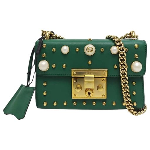 Padlock leather handbag
