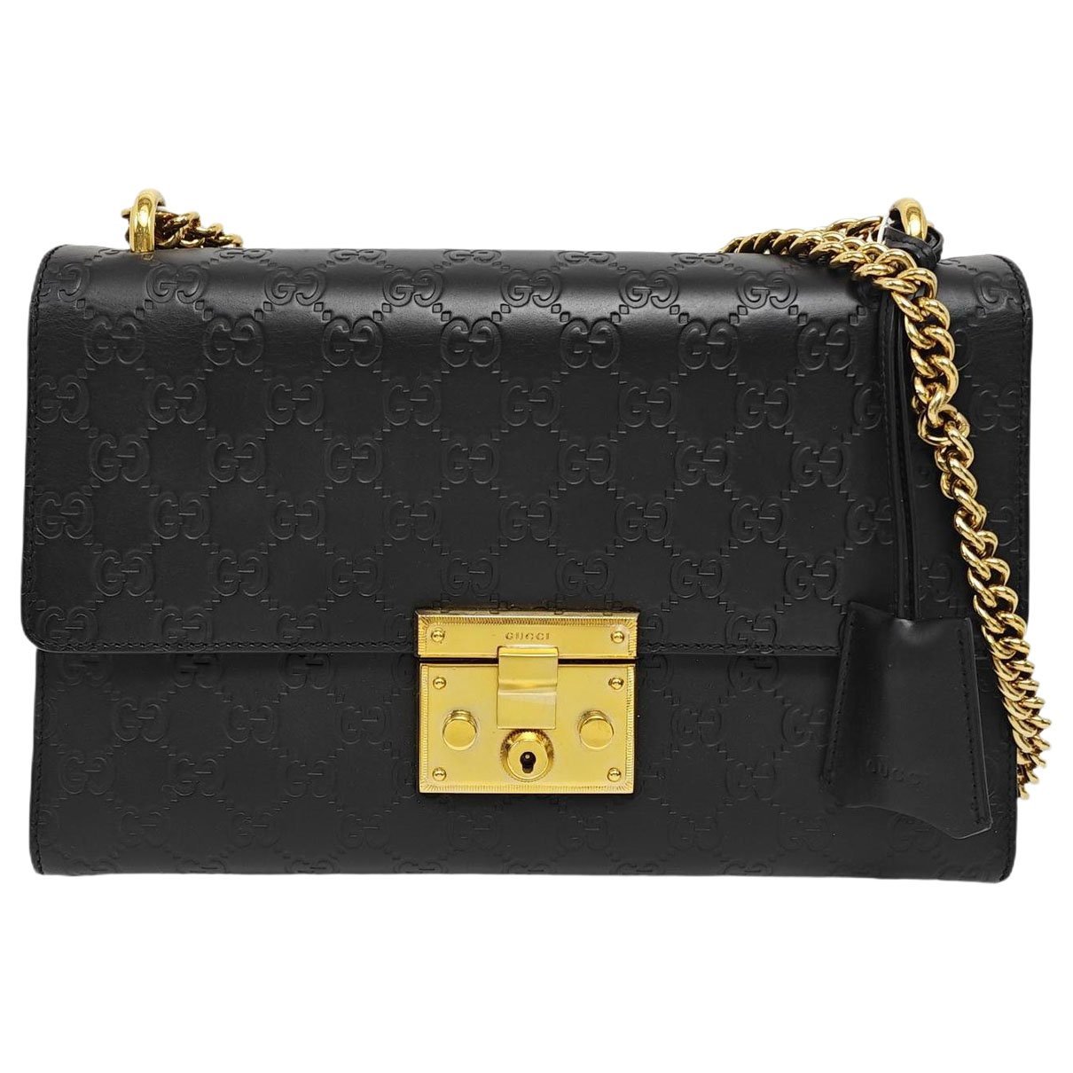 Padlock leather handbag