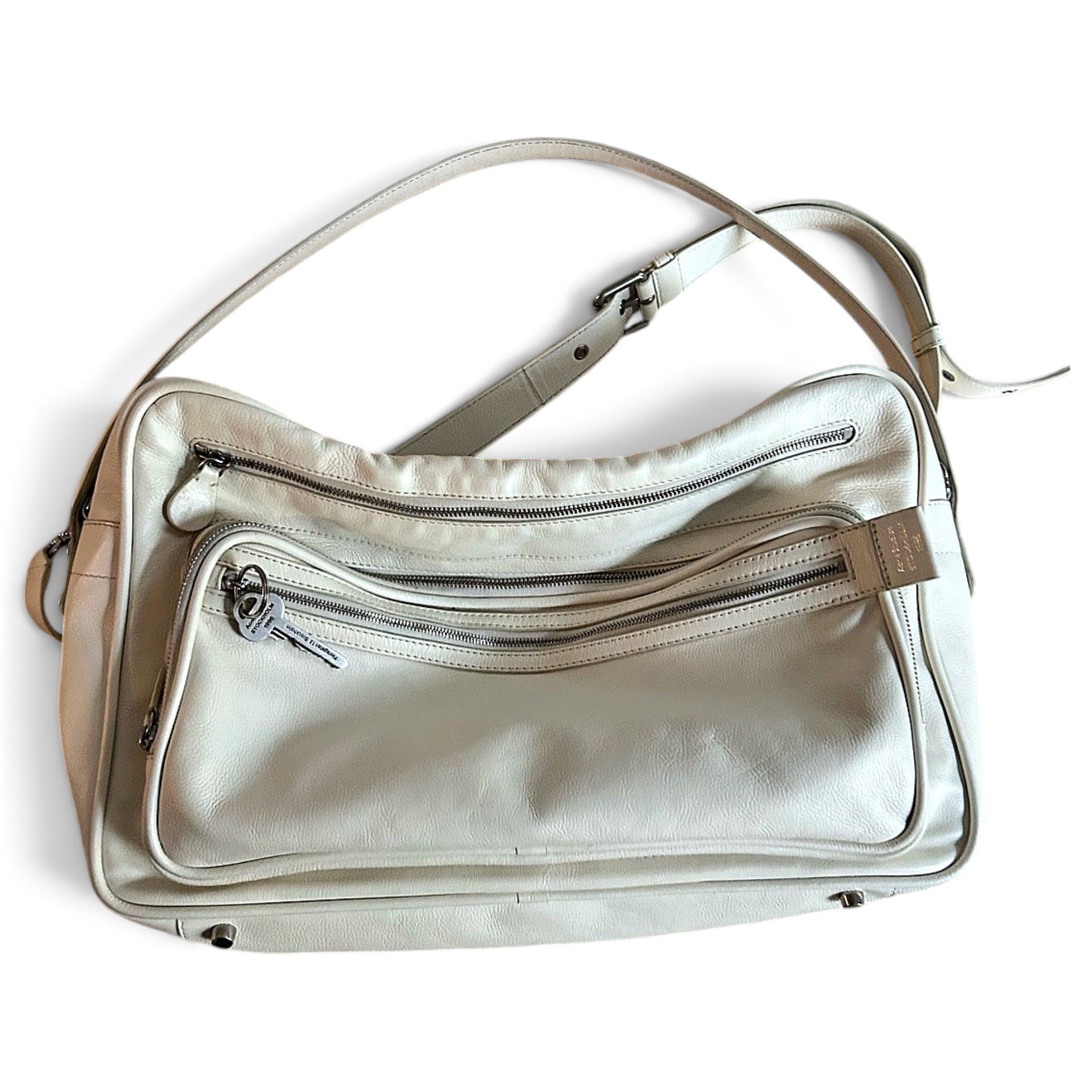 Multipocket leather crossbody bag