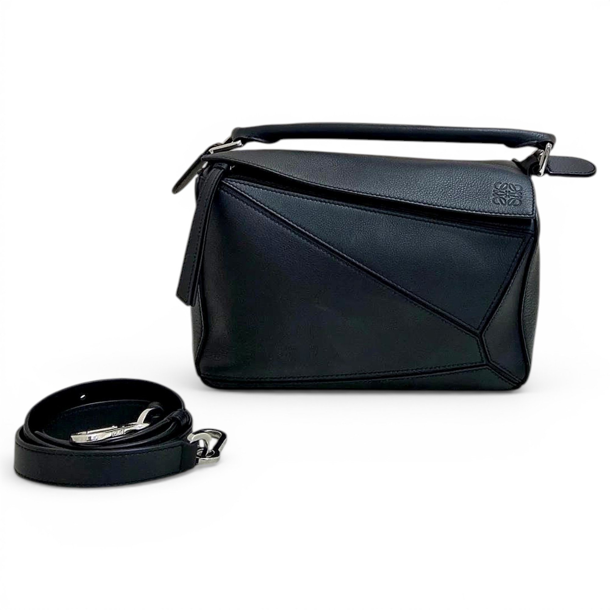 Puzzle leather handbag