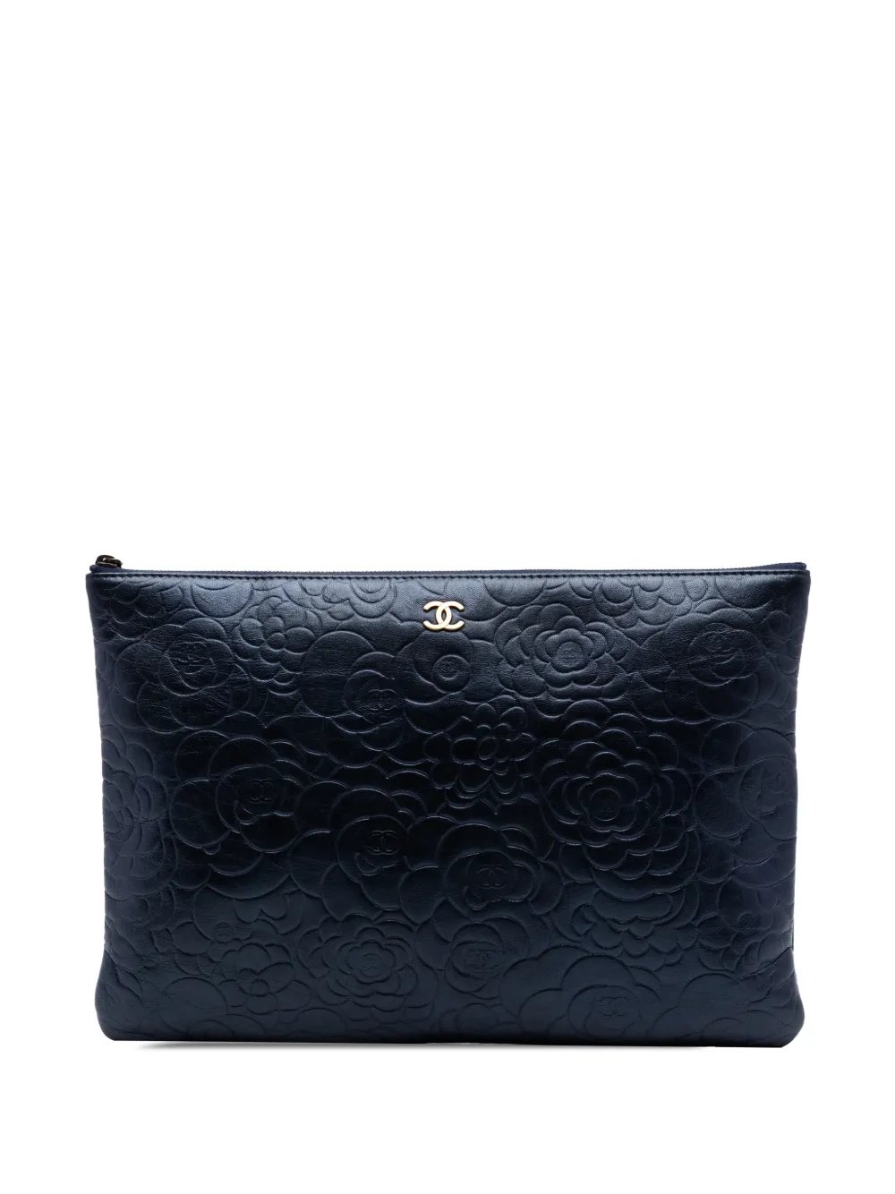2013-2014 Large Embossed Lambskin Camellia O Case clutch bag