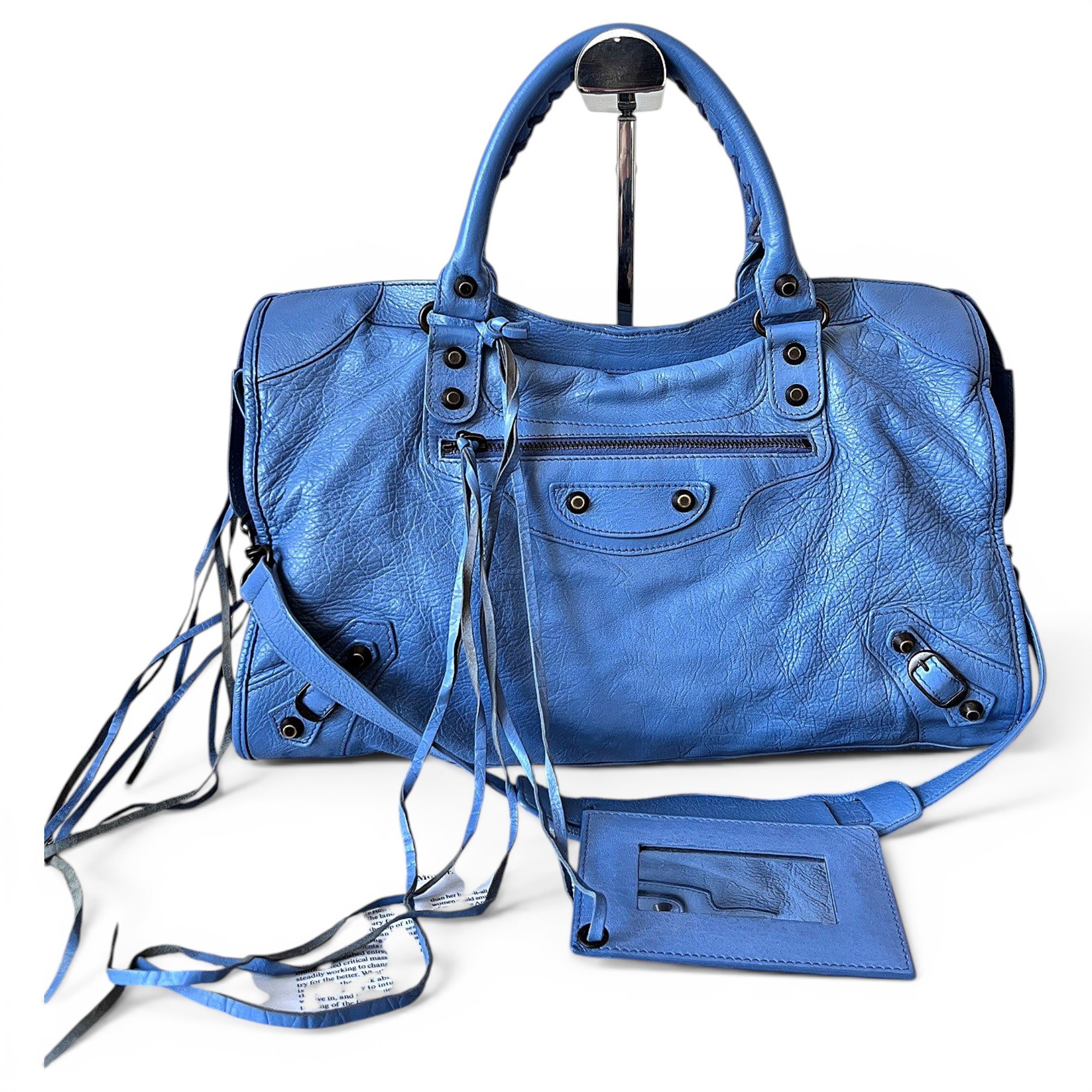 City leather handbag
