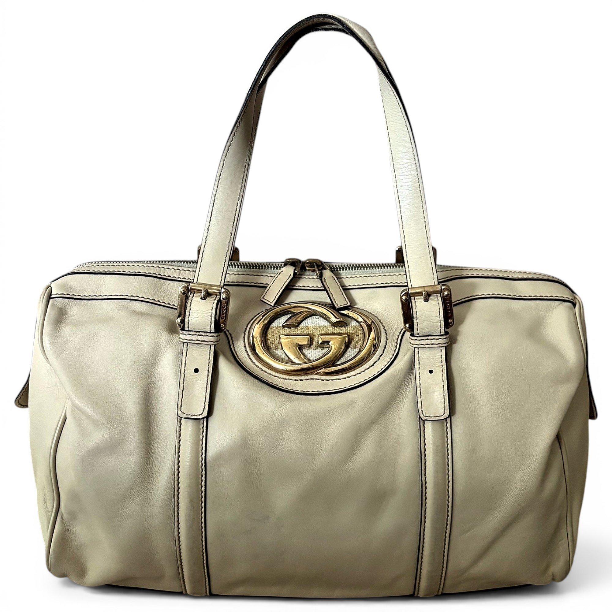 Boston leather handbag