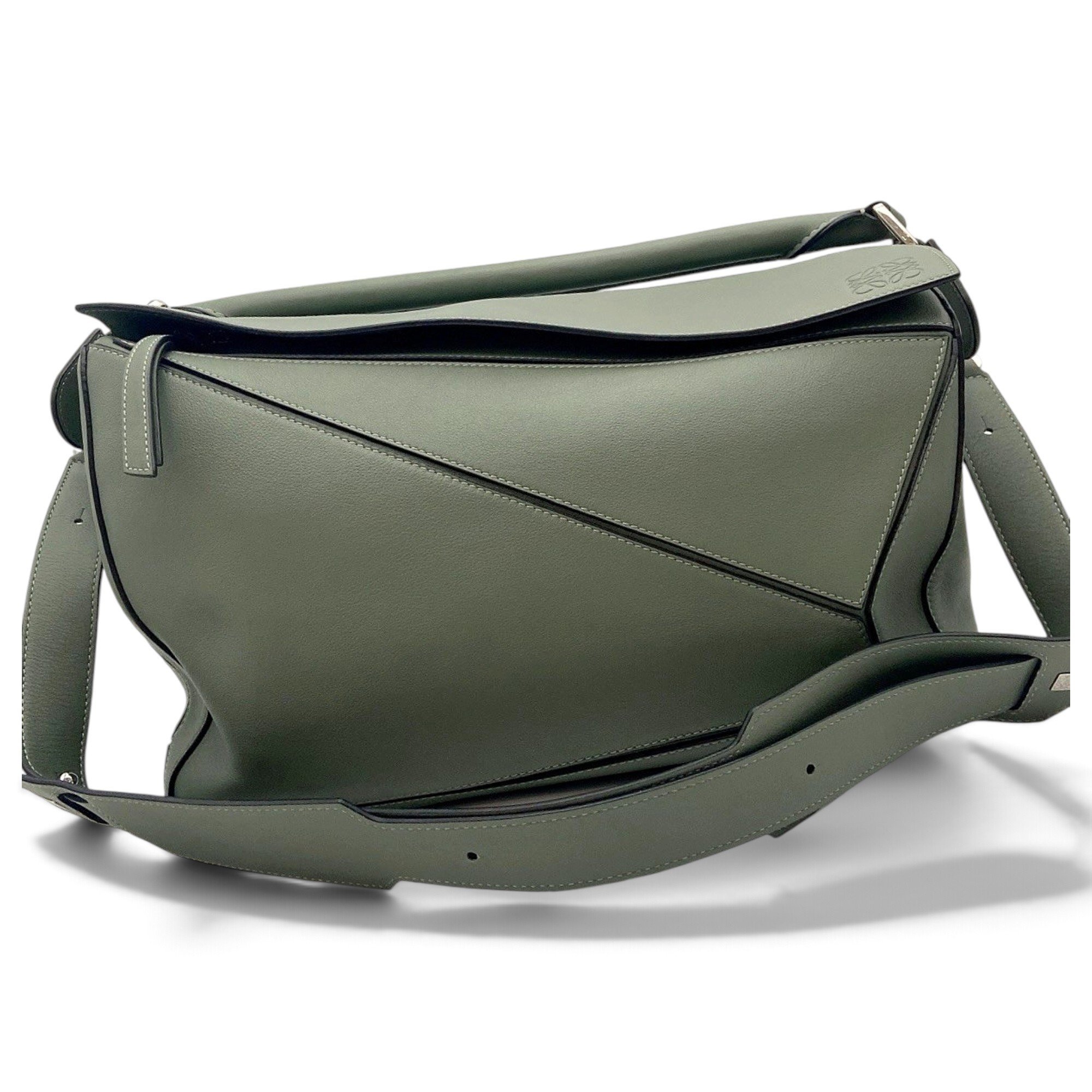 Puzzle leather handbag