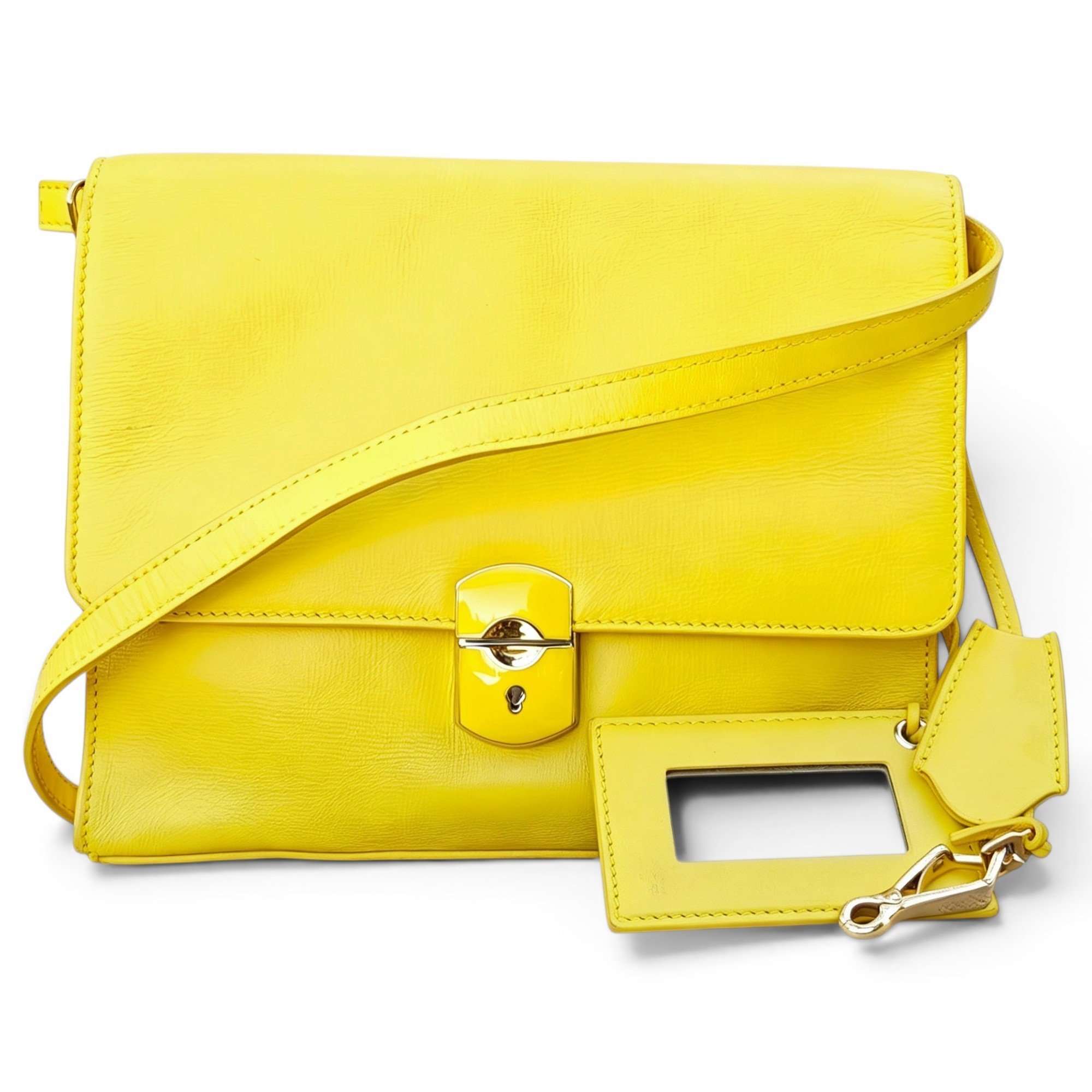 Padlock leather crossbody bag