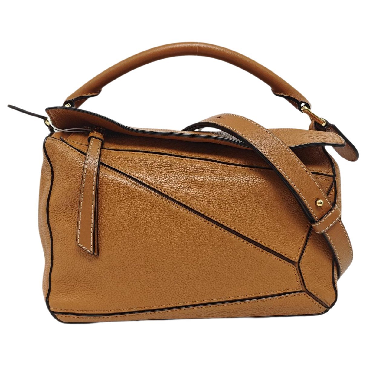 Puzzle leather handbag