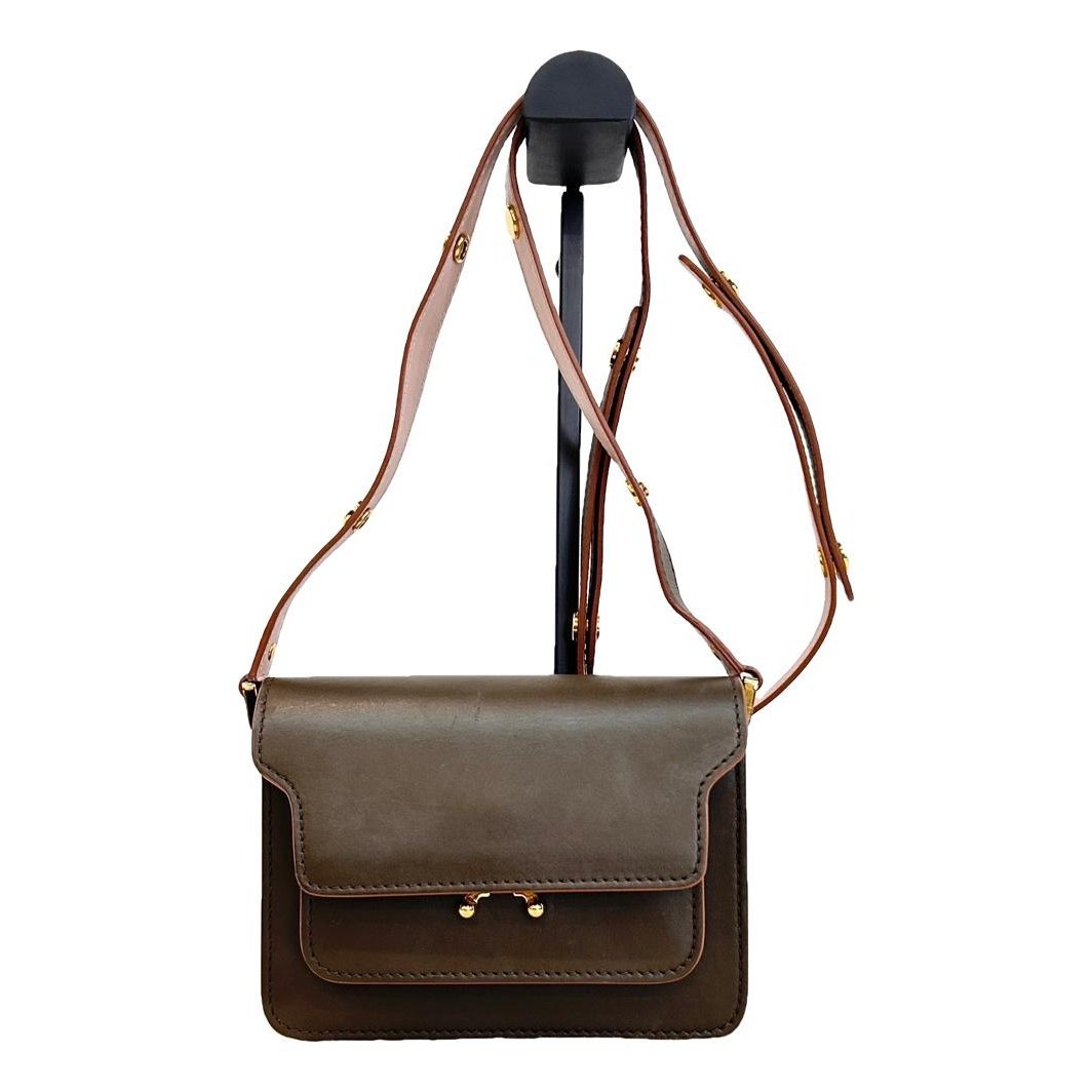 Trunk leather crossbody bag