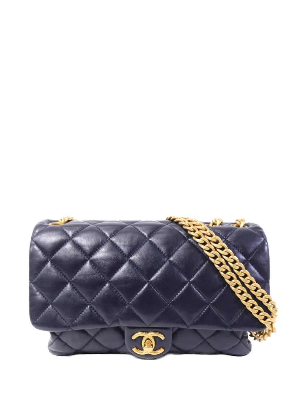 CC turn-lock diamond-quilted shoulder bag