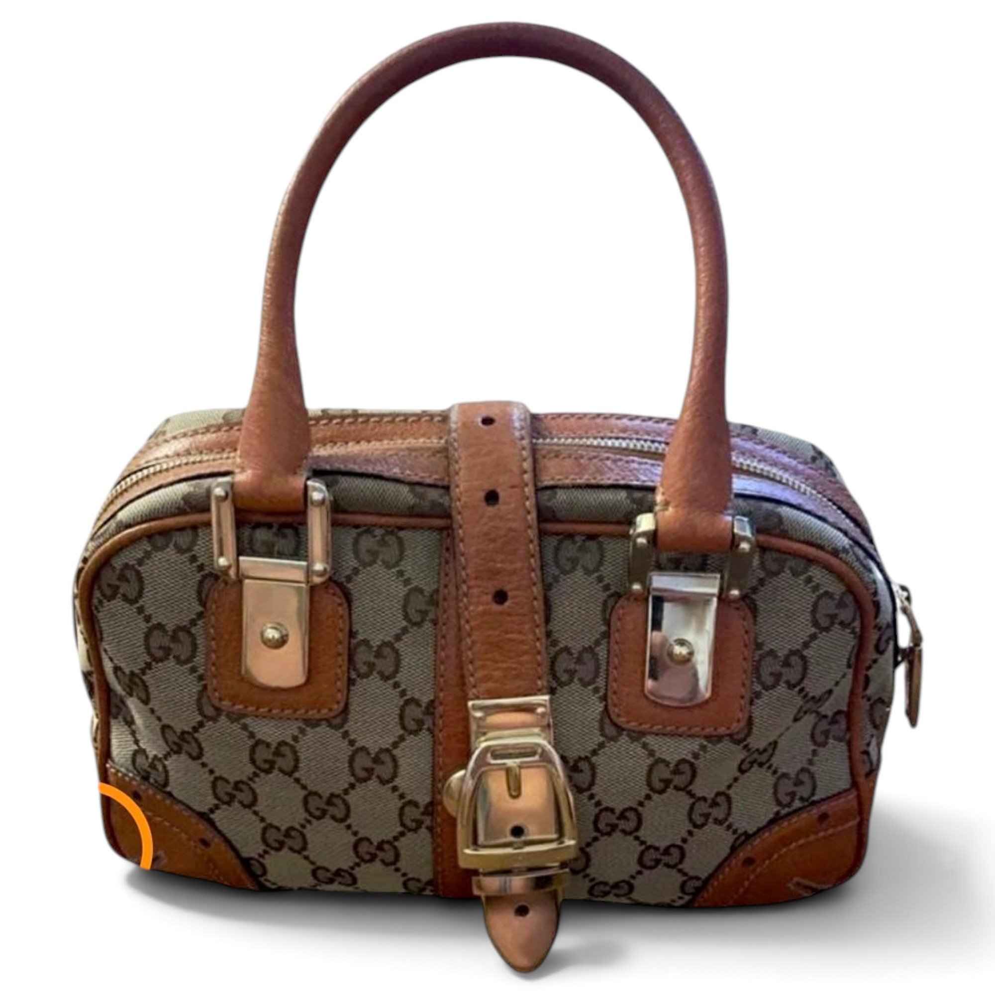 Boston leather bowling bag