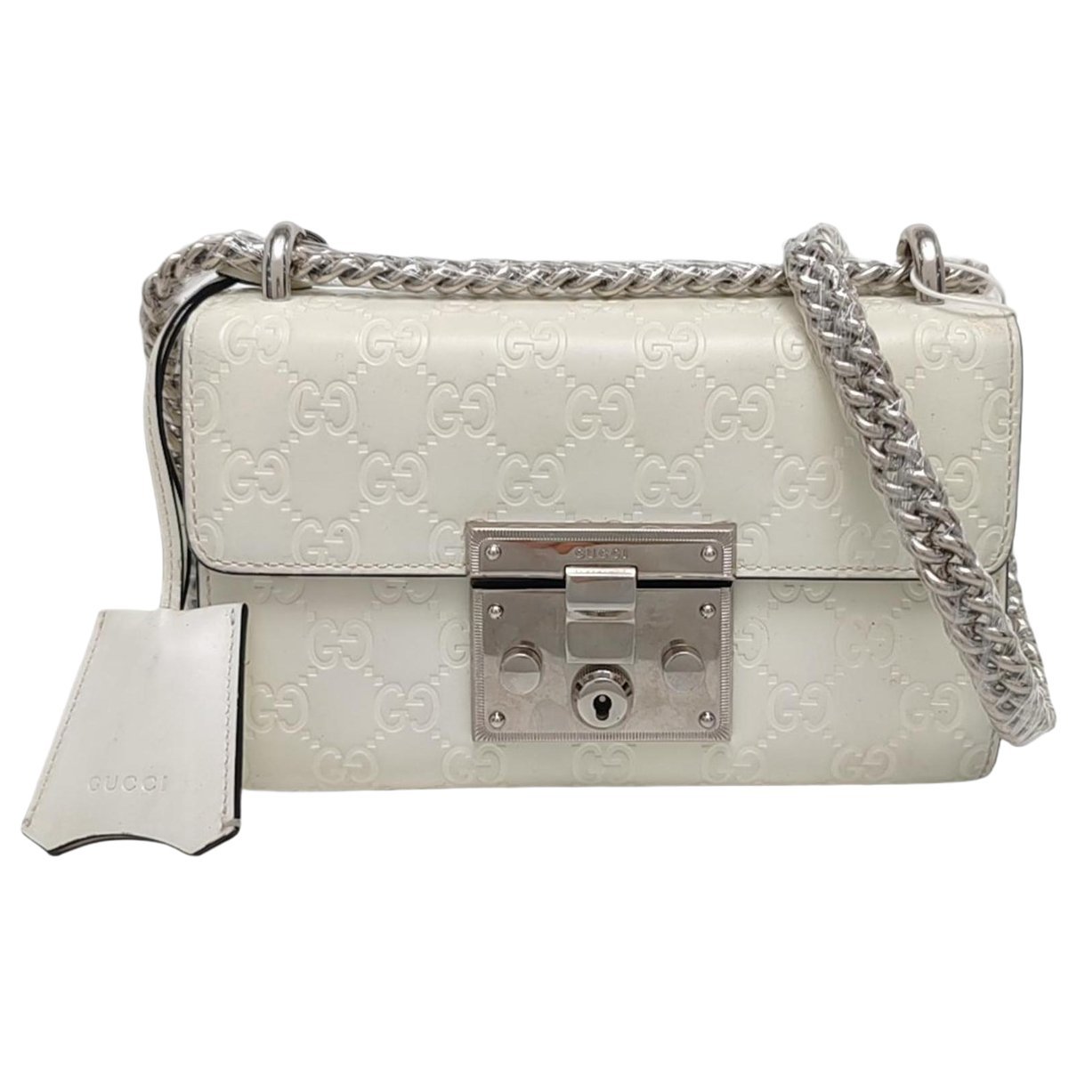 Padlock leather handbag